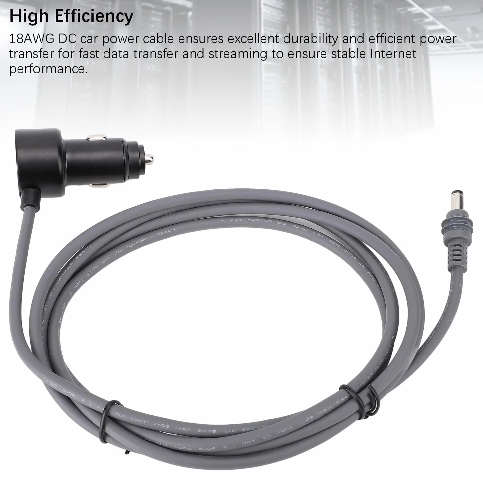Satelitarne Mini DC Power Cable Papieranność, 3 w 1 Satelitarna ładowarka Samochodowa DC Kabel Zasilający i Zapalniczka Papierosowa 12V-24V 18AWG z Cyfrowym Wyświetlaczem do (2M)