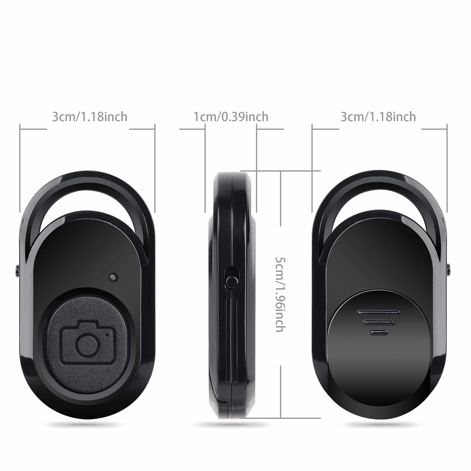 AMATHINGS Pilot zdalnego sterowania Bluetooth, samowyzwalacz, telefon komórkowy do smartfonów i tabletów – wyzwalacz do selfie Bluetooth, zdalna migawka, kompatybilny z iOS i Android (3 sztuki)