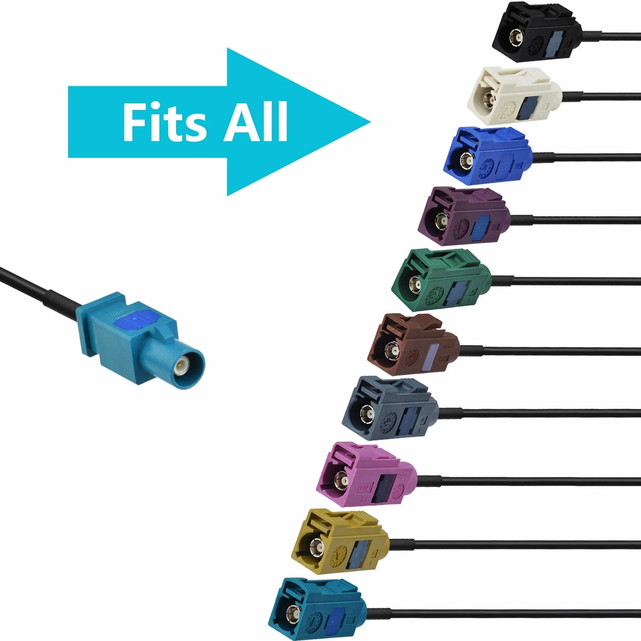 Bingfu Kabel Fakra do DIN uniwersalny adapter anteny radiowej Fakra Z męski 15 cm