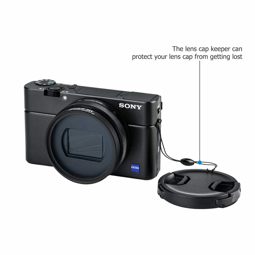 KIWIFOTOS Pierścień adaptera filtra i osłona obiektywu akcesoria pasuje do Sony RX100 VI RX100 VII RX100M6 RX100M7 ZV-1II ZV-1 do aparatu Canon G5X Mark II