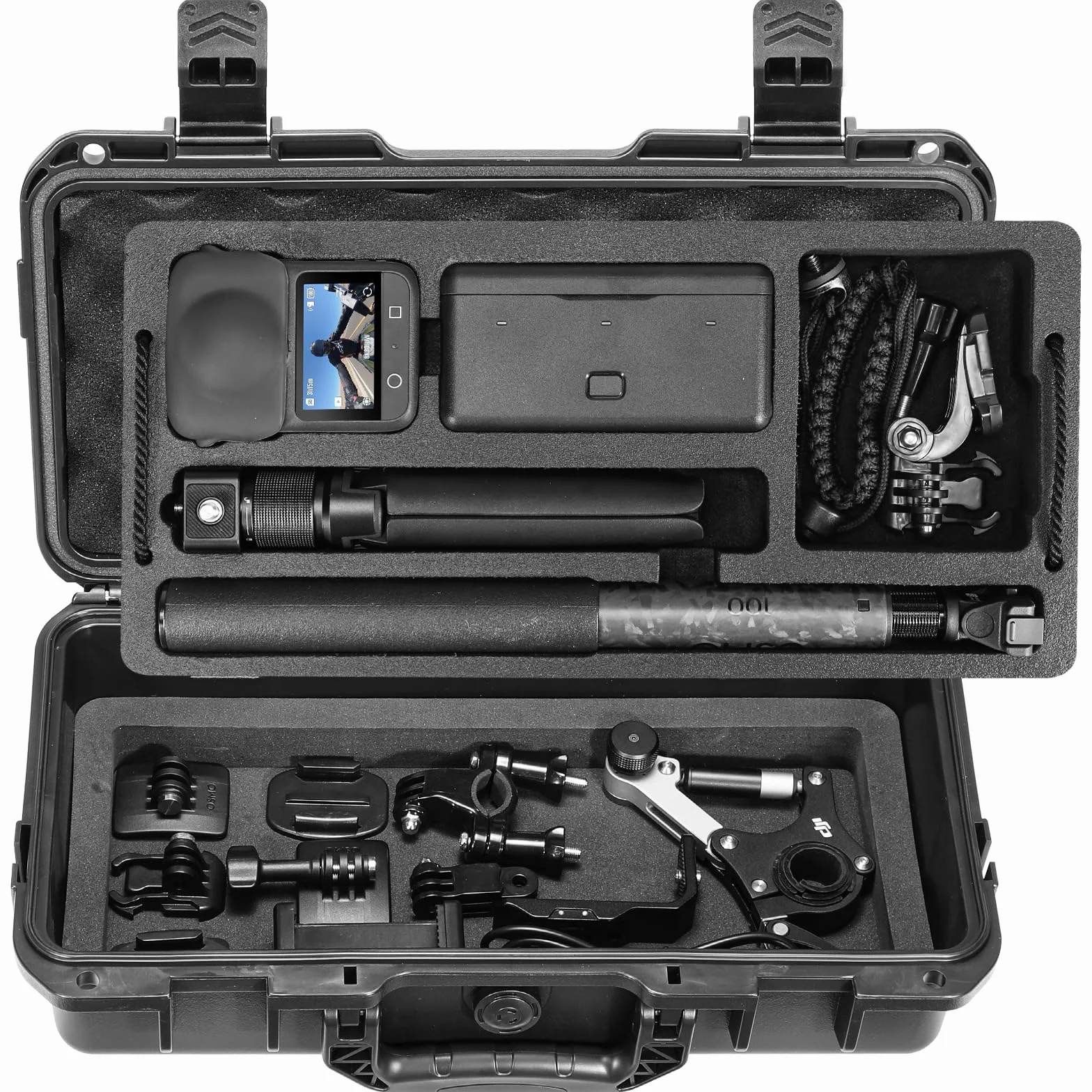 AMAZEAR Osmo 360 twarde etui, dwuwarstwowe, wodoszczelne, IP67, odporne na wstrząsy, do DJI Osmo 360 Adventure Combo, akcesoria, przenośny, kompaktowy, z paskiem na ramię, lekki