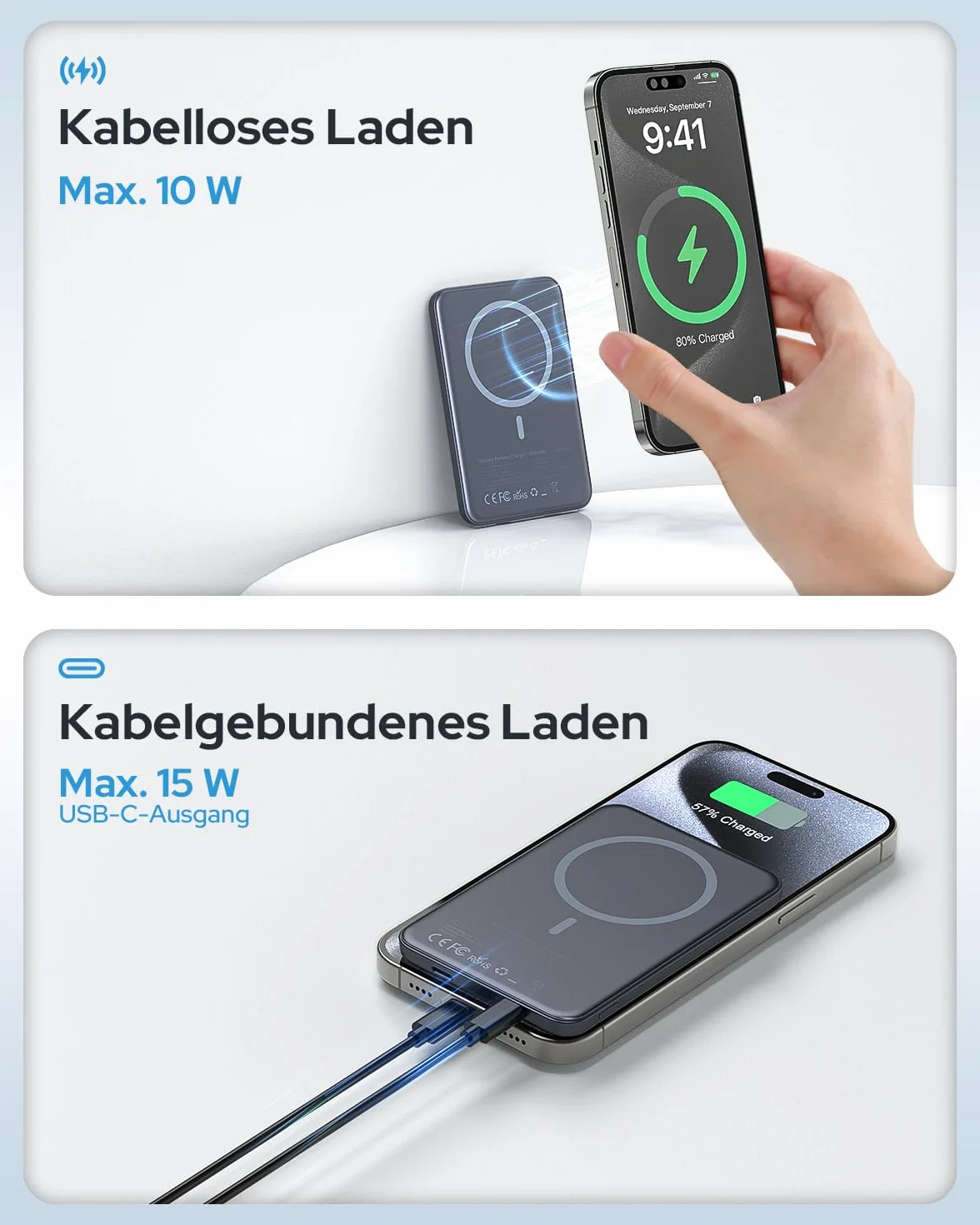 Power bank do Magsafe, bezprzewodowy magnetyczny power bank TRKOY Slim do iPhone'a 5000mAh, przenośna ładowarka z szybkim ładowaniem USB-C, akumulator kompatybilny z iPhone'ami z serii