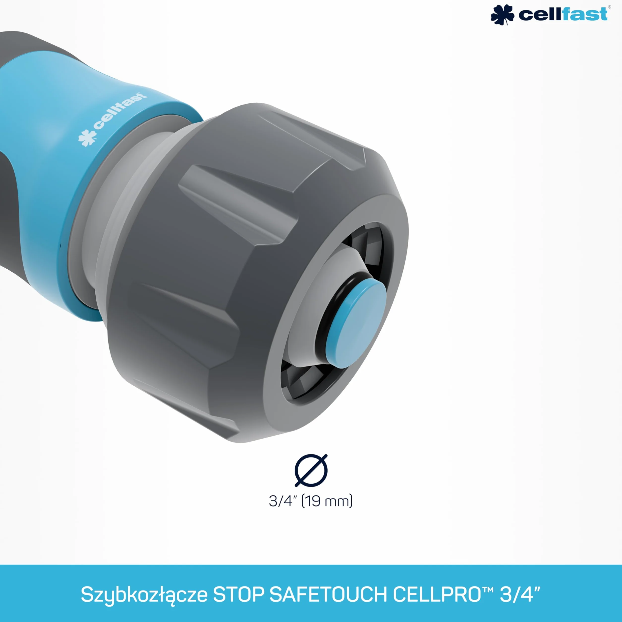 Cellfast Szybkozłącze SAFETOUCH IDEAL 3/4" PC/ABS Ergonomiczny