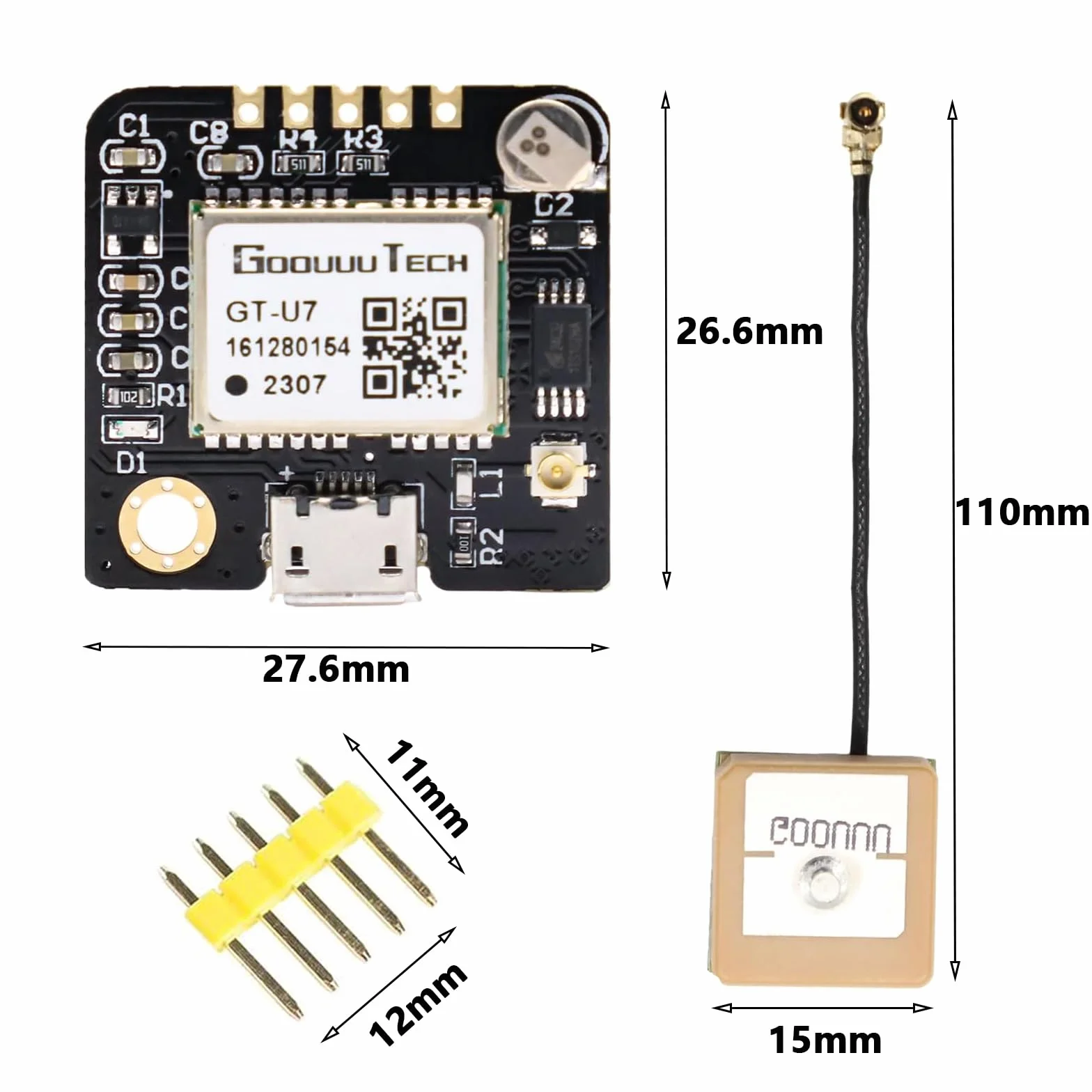 GT-U7 moduł GPS, 3,6 V-5 V, mały odbiornik, niskie zużycie prądu, wysoka czułość, z mikrokontrolerem Satellite NEO-6M do Arduino EEPROM