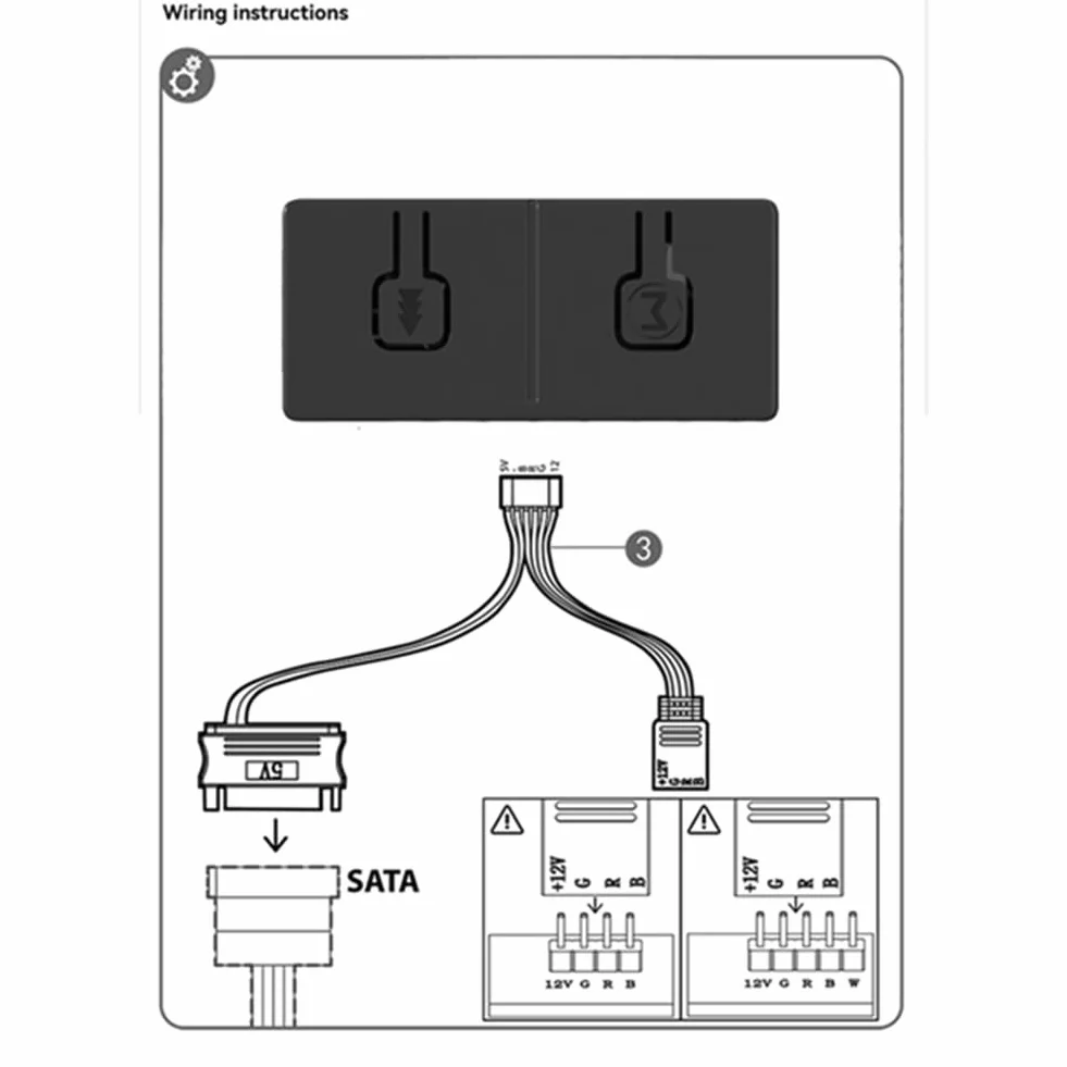 5 V 3-pinowy Argb do 12 V 4-pinowy konwerter RGB 5 V/3 Add-RGB do 12 V/4-pinowy adapter 5 V 3-pinowy kontroler ręczny