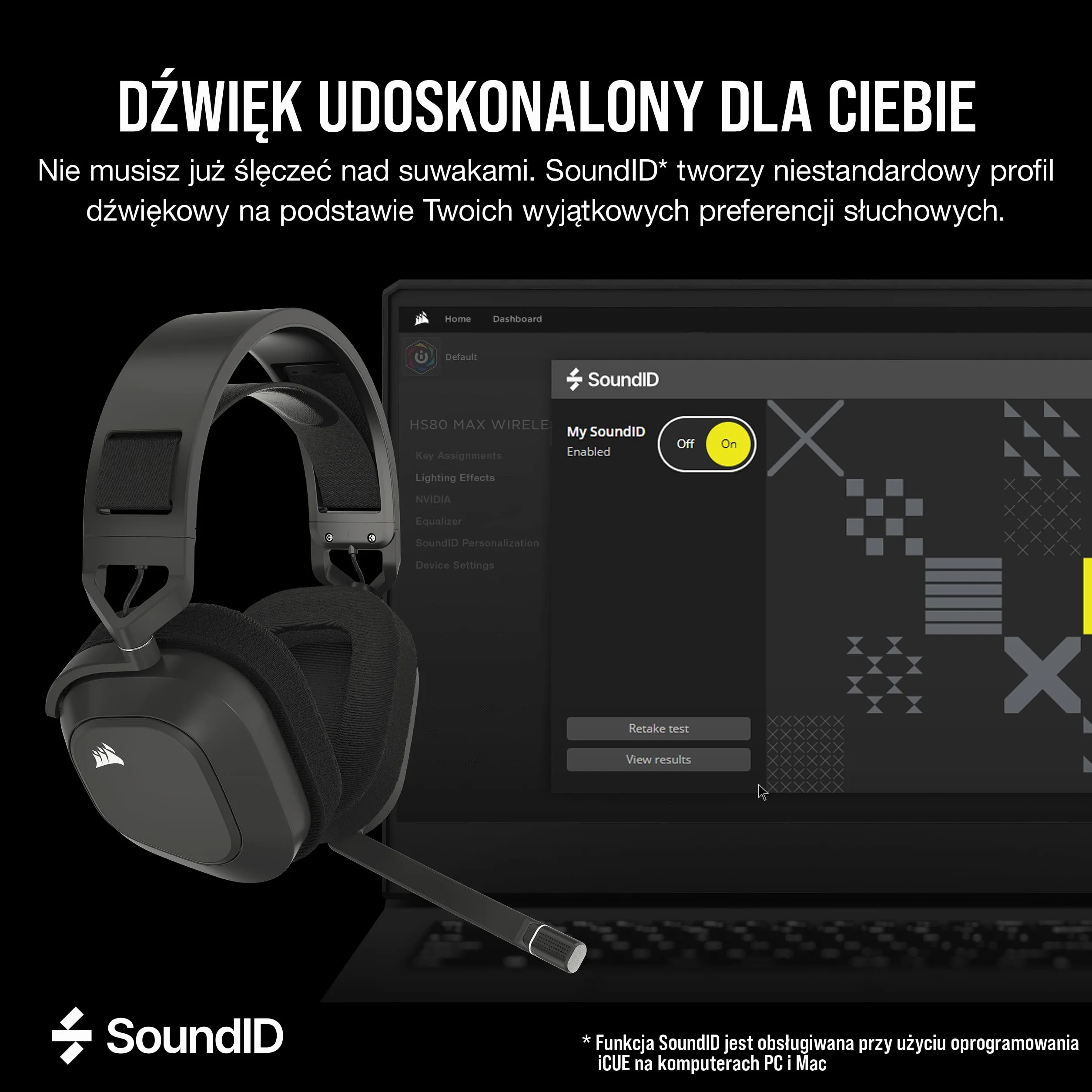 CORSAIR HS80 MAX WIRELESS Wieloplatformowy Zestaw Słuchawkowy do Gier z Bluetooth - Dolby Atmos - Mikrofon o Jakości Transmisji - Kompatybilny z iCUE - PC, Mac, PS5, PS4, Mobile - Stalowo-Szary