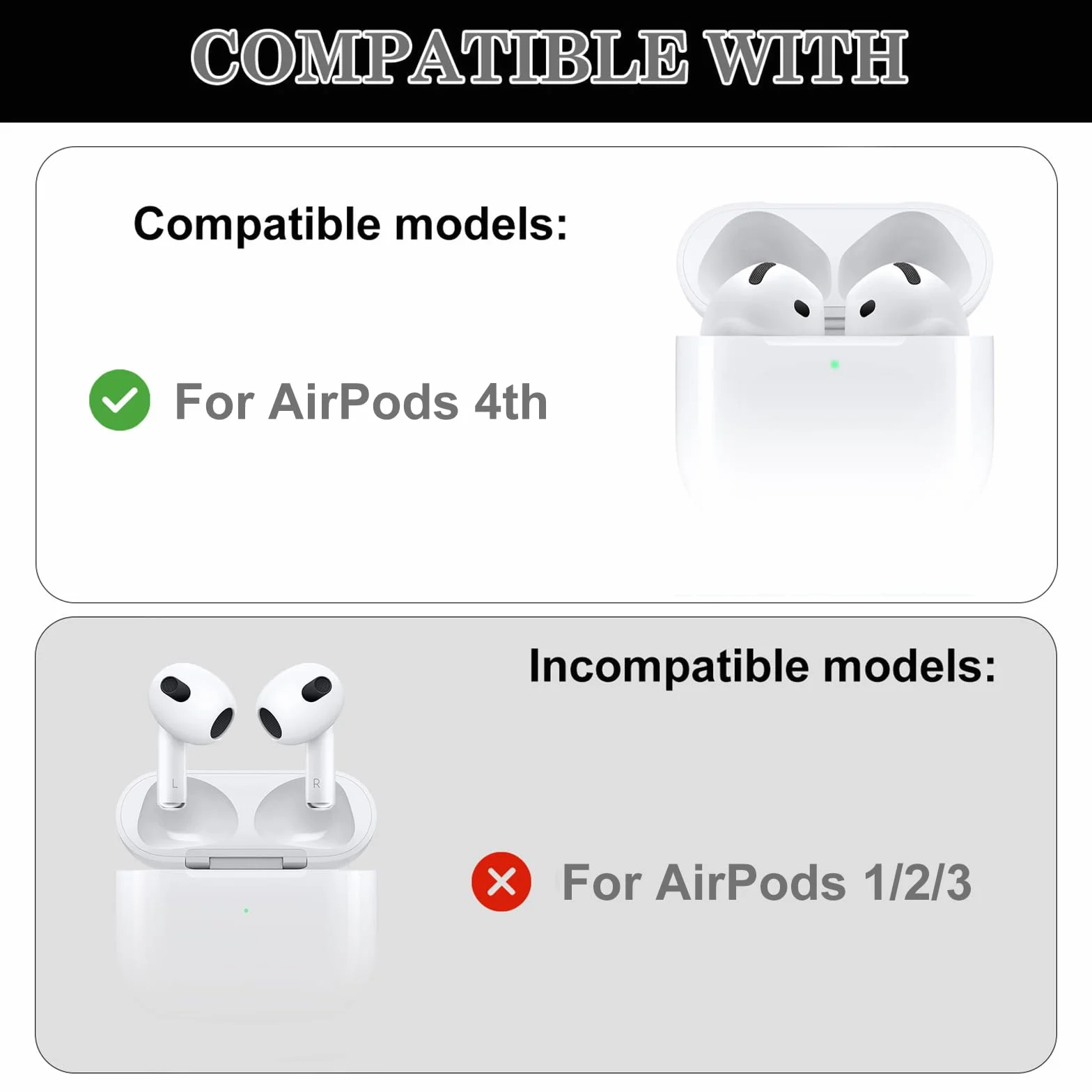 Aiivioll [4 pary i torba do przechowywania] Wymienne zaczepy douszne do Airpods 4, silikonowa obudowa, antypoślizgowe i odporne na plamy, sportowe zaczepy douszne Apple (Białe)