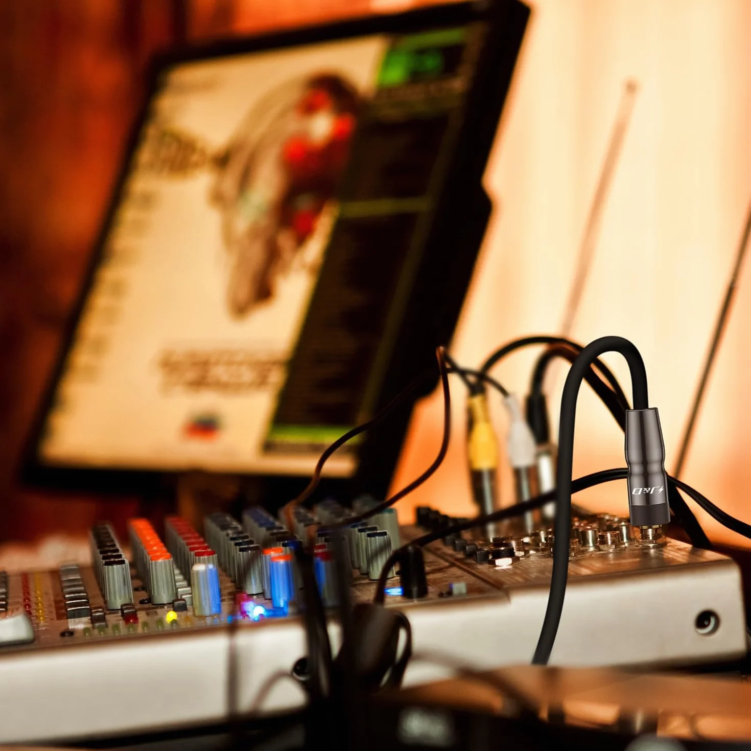 J&D USB-C do 6,35 mm 1/4 cala TS Audio Mono Interconnect Aux Adapter Kabel, Kompatybilny z iPhone 16/17 Series, Galaxy S24/S25, AMP Mixer, 1 m