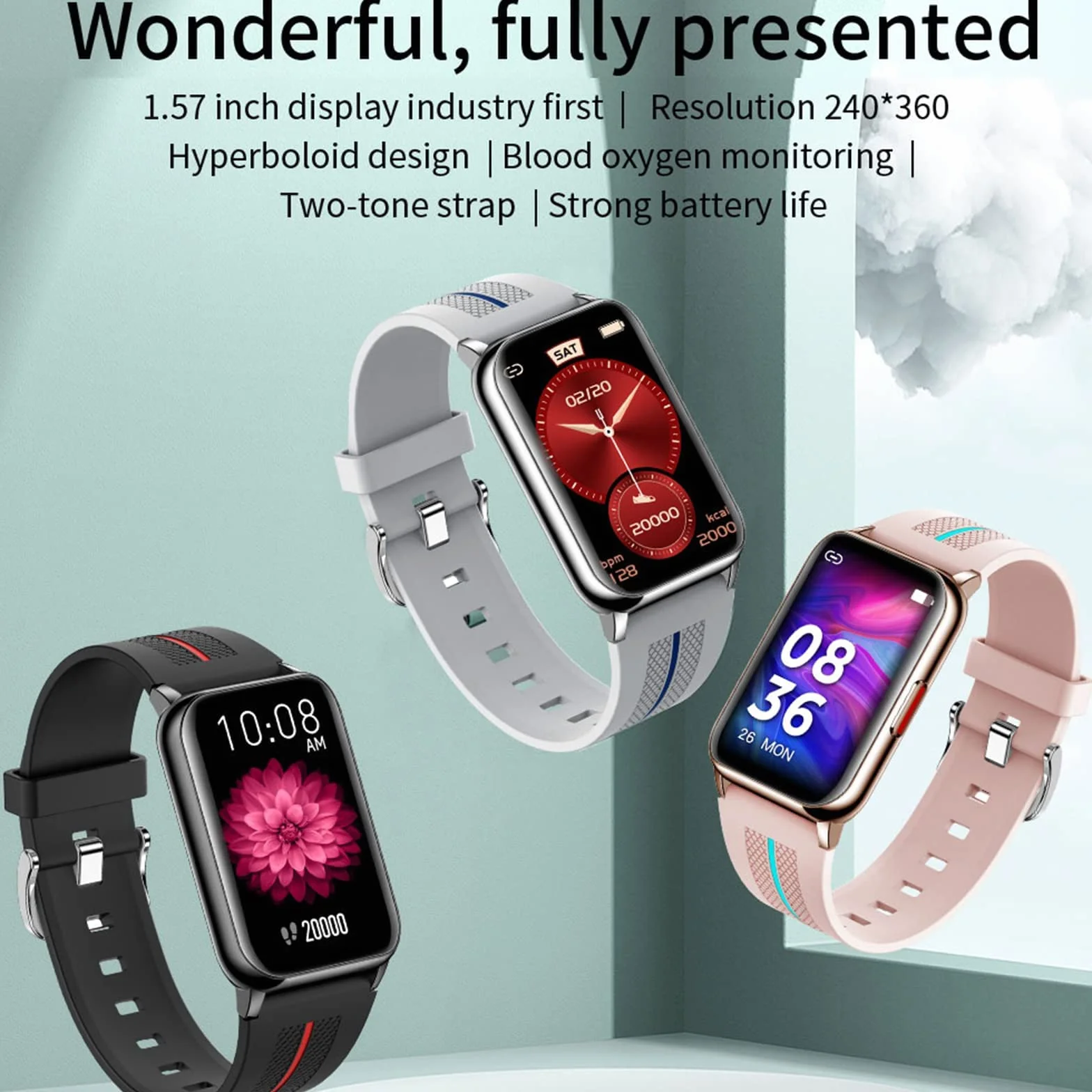 Inteligentny zegarek Mężczyźni Kobiety Inteligentny zegarek na Androida i iOS Kompatybilny Połączenie przychodzące 1,57 cala Wodoodporny monitor aktywności Sportowy monitor fitness z alarmem bezruchu