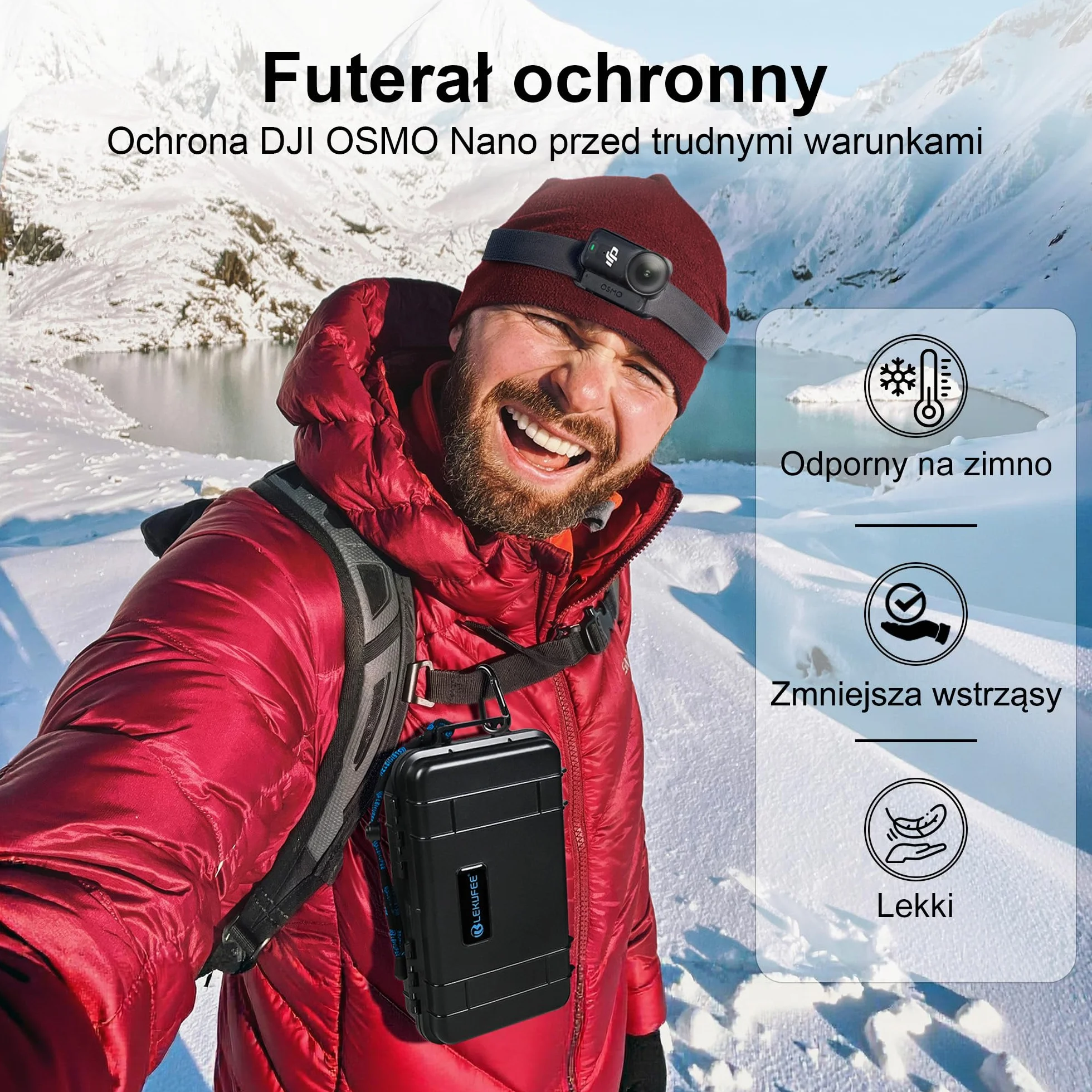 Lekufee Podróżna Wodoszczelna Twarda Walizka dla DJI Osmo Nano, Standard Combo i Akcesoriów (Tylko Torba i Walizka)