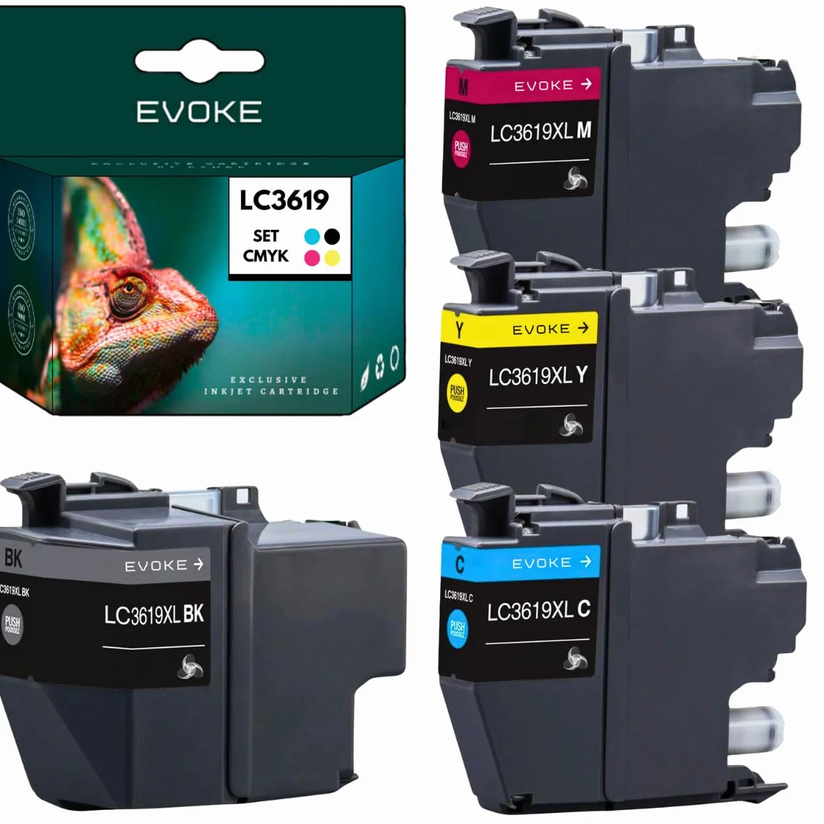 EVOKE LC3619 Zestaw tuszy kompatybilny z Brother MFC-J2330DW MFC-J3530DW MFC-J3930DW MFC-J2730DW 7900 Stron 54 ml