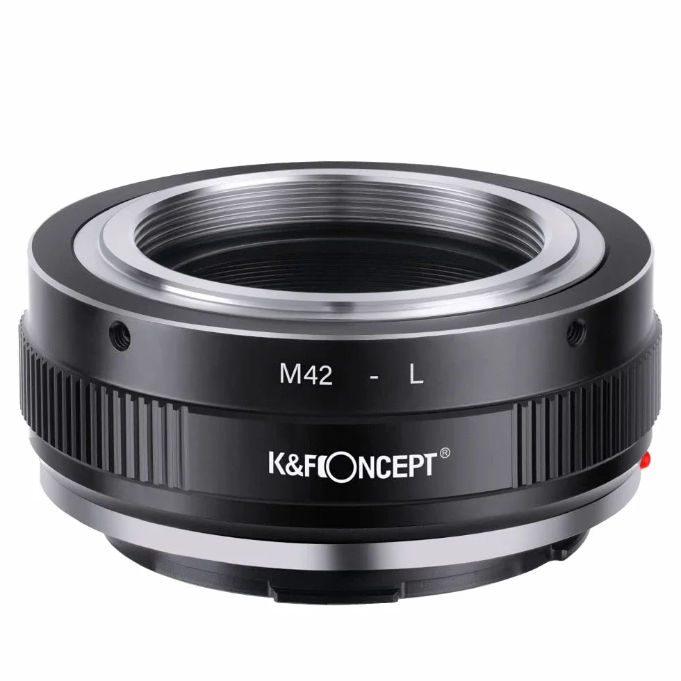K&F CONCEPT Adapter do montażu M42 na L, adapter ręcznego ustawiania ostrości, kompatybilny z obiektywem M42 na korpus aparatu z mocowaniem L