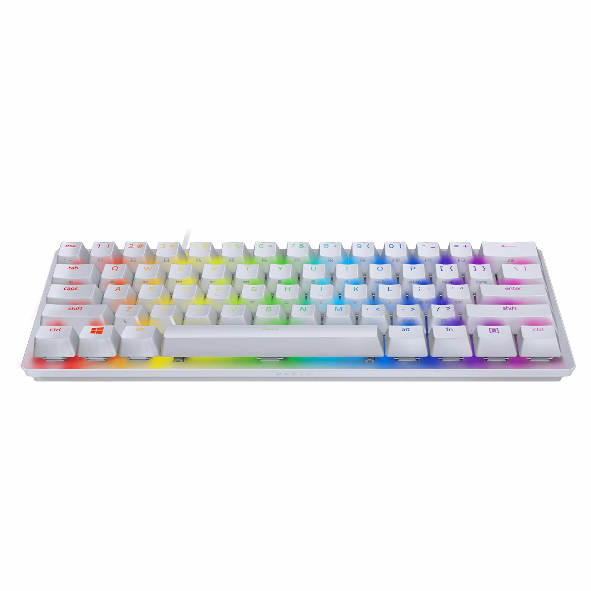 Razer Huntsman Mini (Purple Switch) – kompaktowa klawiatura do gier 60% (klikalne przełączniki optyczno-mechaniczne, podwójnie formowane klawisze PBT) Układ QWERTY US | Mercury