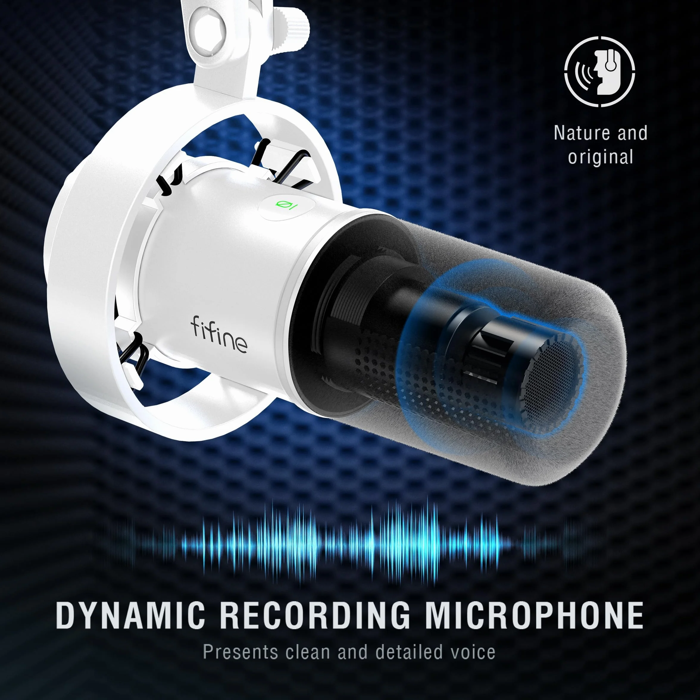 FIFINE USB/XLR Studio Mikrofon dynamiczny do PC, RGB kardioidalny mikrofon do gier, podcastingu, przesyłania strumieniowego, nadawania, nagrywania głosu, do PS4/5 Mac PC mikser kart dźwiękowych -