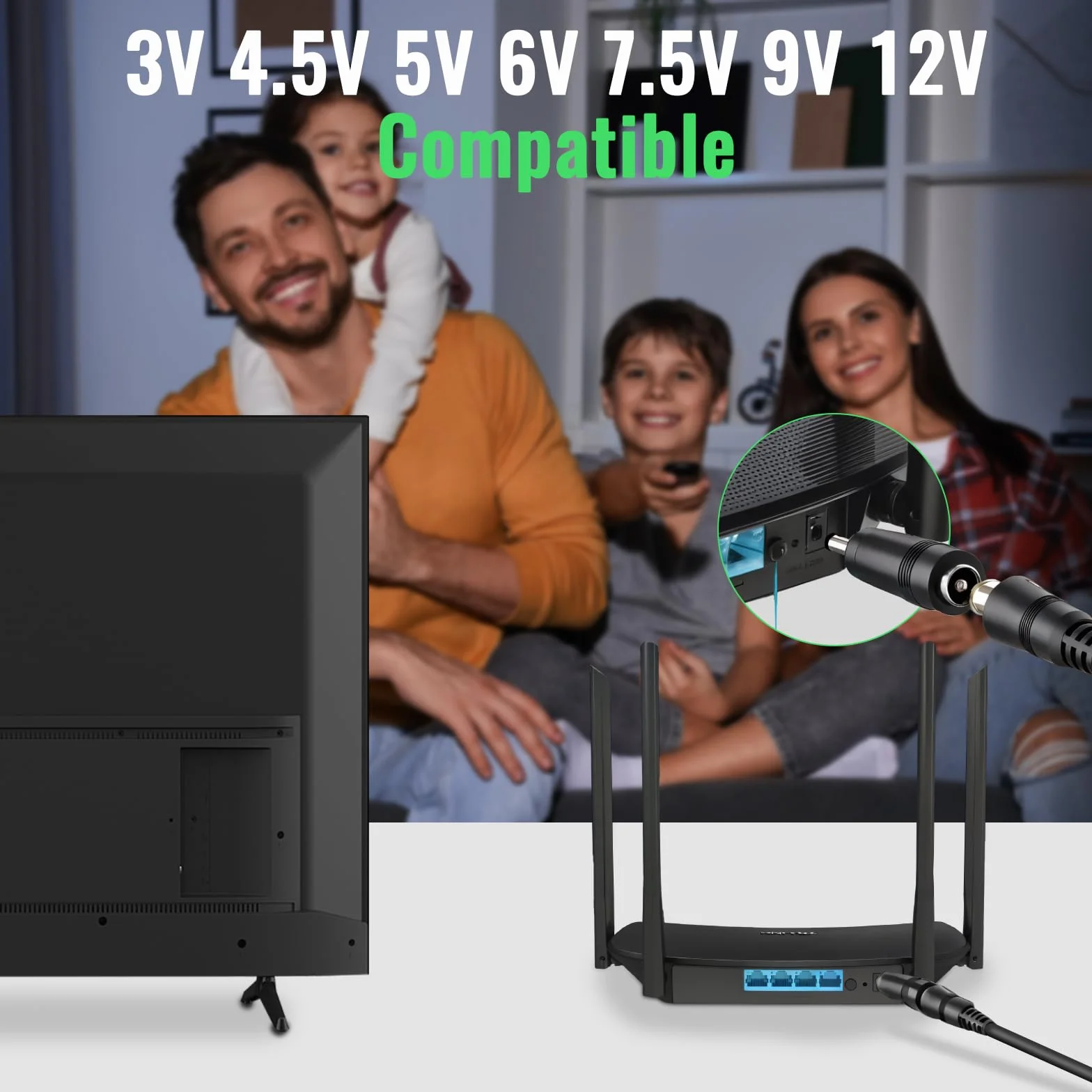 Uniwersalny zasilacz sieciowy 3-12 V, cshare 12 W AC do DC 3 V 4,5 V 5 V 6 V 7,5 V 9 V 12 V 1 A 1,2 A zasilacz impulsowy z 7 końcówkami do elektroniki domowej LED