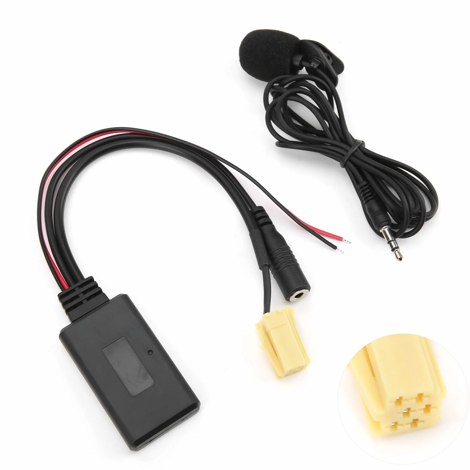 Kabel Bluetooth AUX, Adapter Kabla Bluetooth 5.0 AUX z Zestawem Głośnomówiącym Mikrofonu Zamiennik dla Fiat 500/Grande Punto/Qubo/Fiorino