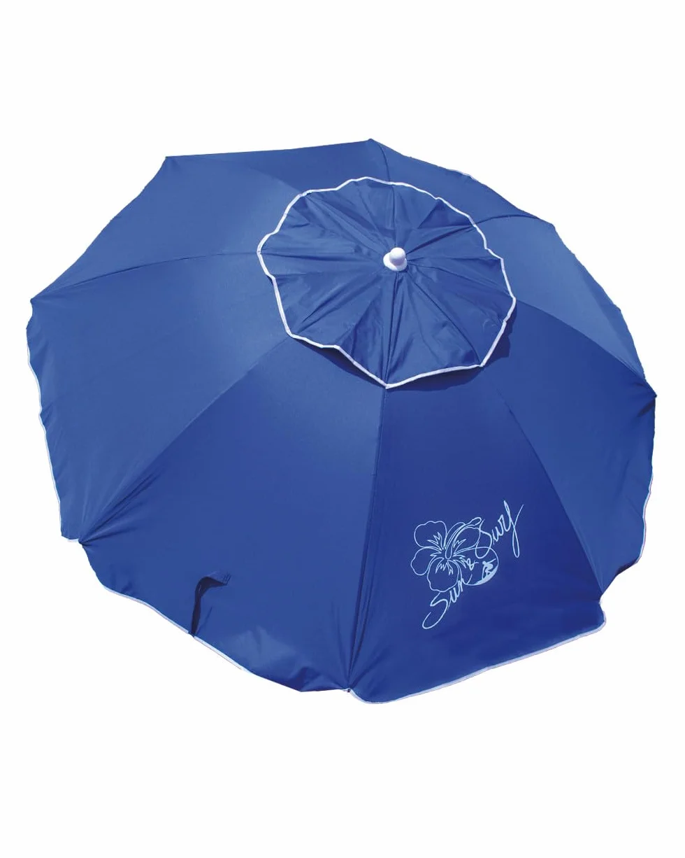 SUN & SURF Parasol plażowy PREMIUM z wentylacją 180 cm nachylona końcówka TWISTER i podwójne uszczelnienie UPF 50+ UV