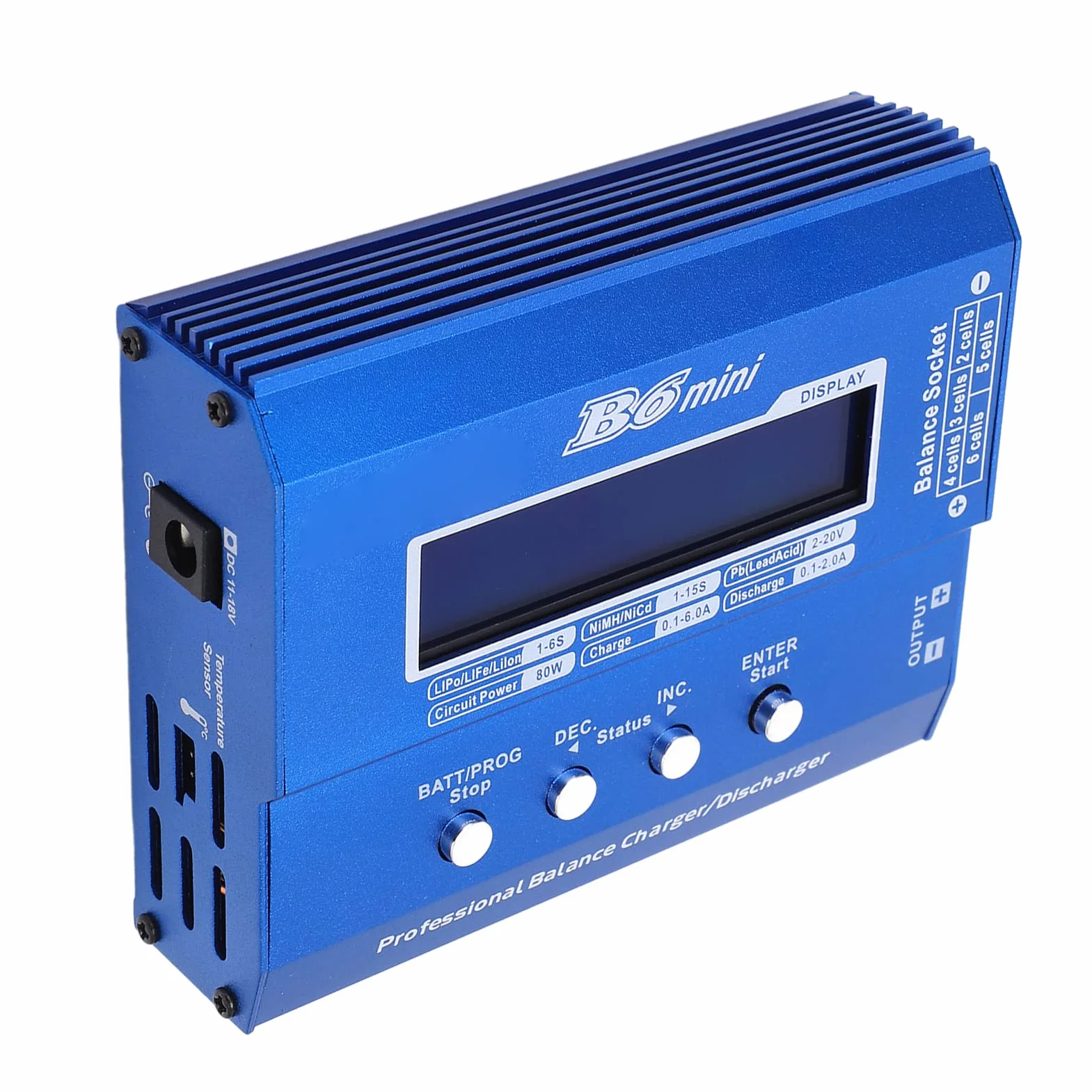 Inteligentna ładowarka i rozładowarka do akumulatorów z wyświetlaczem LCD i wieloma trybami pracy - 80 W 6 A DC 11-18 V - Kompatybilna z akumulatorami LiPo Li-ion LiFe NiCd i