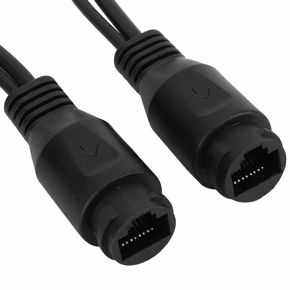 Rozdzielacz POE wodoodporny kabel Ethernet 12 V pasywny wtryskiwacz czarny