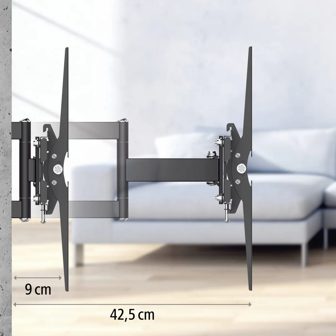 Hama Uchwyt ścienny do telewizora LCD/LED 32"-65" (VESA 400x400, pochył +/- 15°, organizer kabli, 3 przeguby, stal, maks. udźwig 35kg) czarny