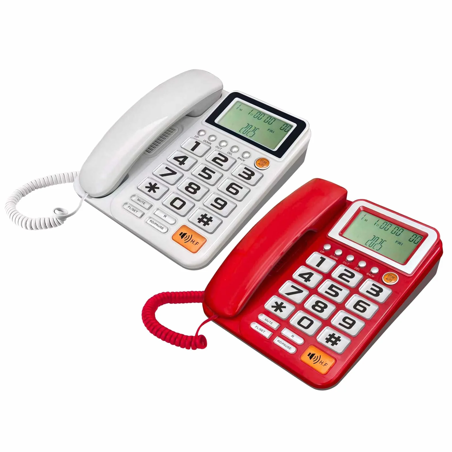 ordinarYone Telefon przewodowy Podstawowy telefon stacjonarny dla seniorów Analogowy telefon domowy z wyświetlaczem połączenia Małe biurko Pokój gościnny Telefon