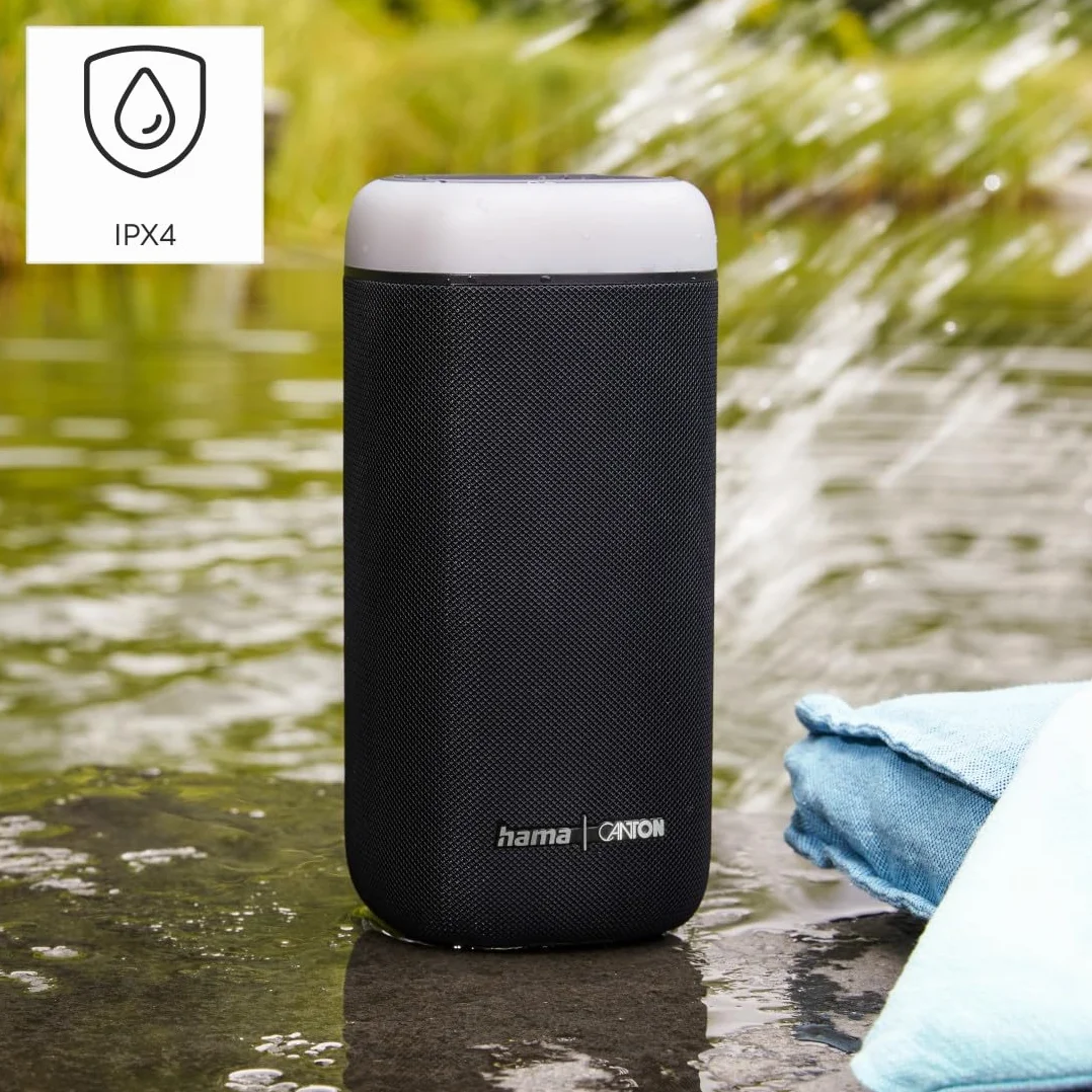 Hama Głośnik Bluetooth, 30 W (wodoodporny IPX4, efekty świetlne LED, 12 godzin pracy na baterii, mały głośnik Bluetooth, muzyka Bluetooth, pudełko na imprezy Bluetooth,