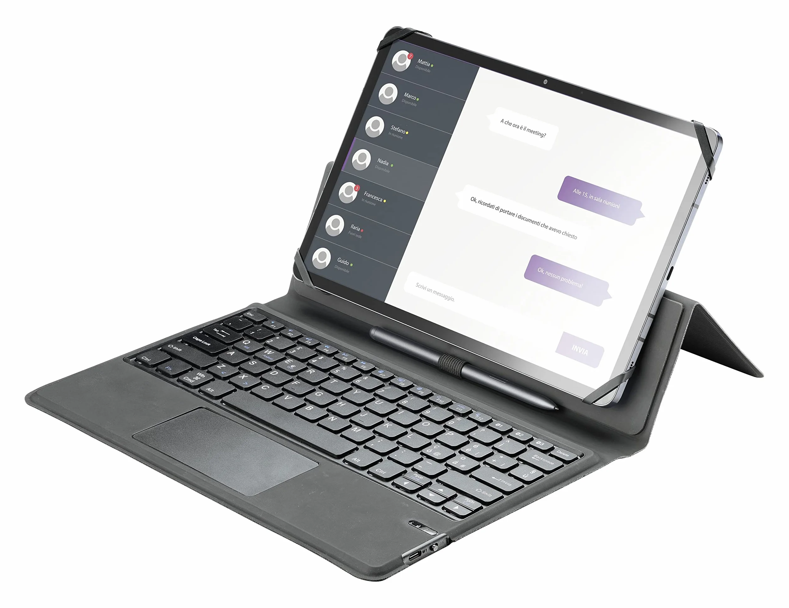 cellularline | Etui na klawiaturę | Uniwersalne etui na tablet do 11 cali z wbudowaną klawiaturą bezprzewodową