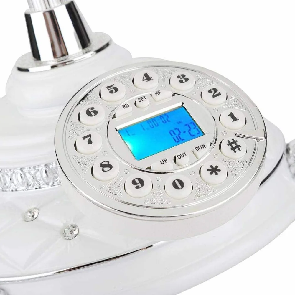 Telefon Stacjonarny Retro Z Identyfikacją Dzwoniącego | 32-bitowe, Wstępnie Wybierane, Automatyczne Filtrowanie Prefiksów, Odpowiednie Dla Biur, Domów I Hoteli