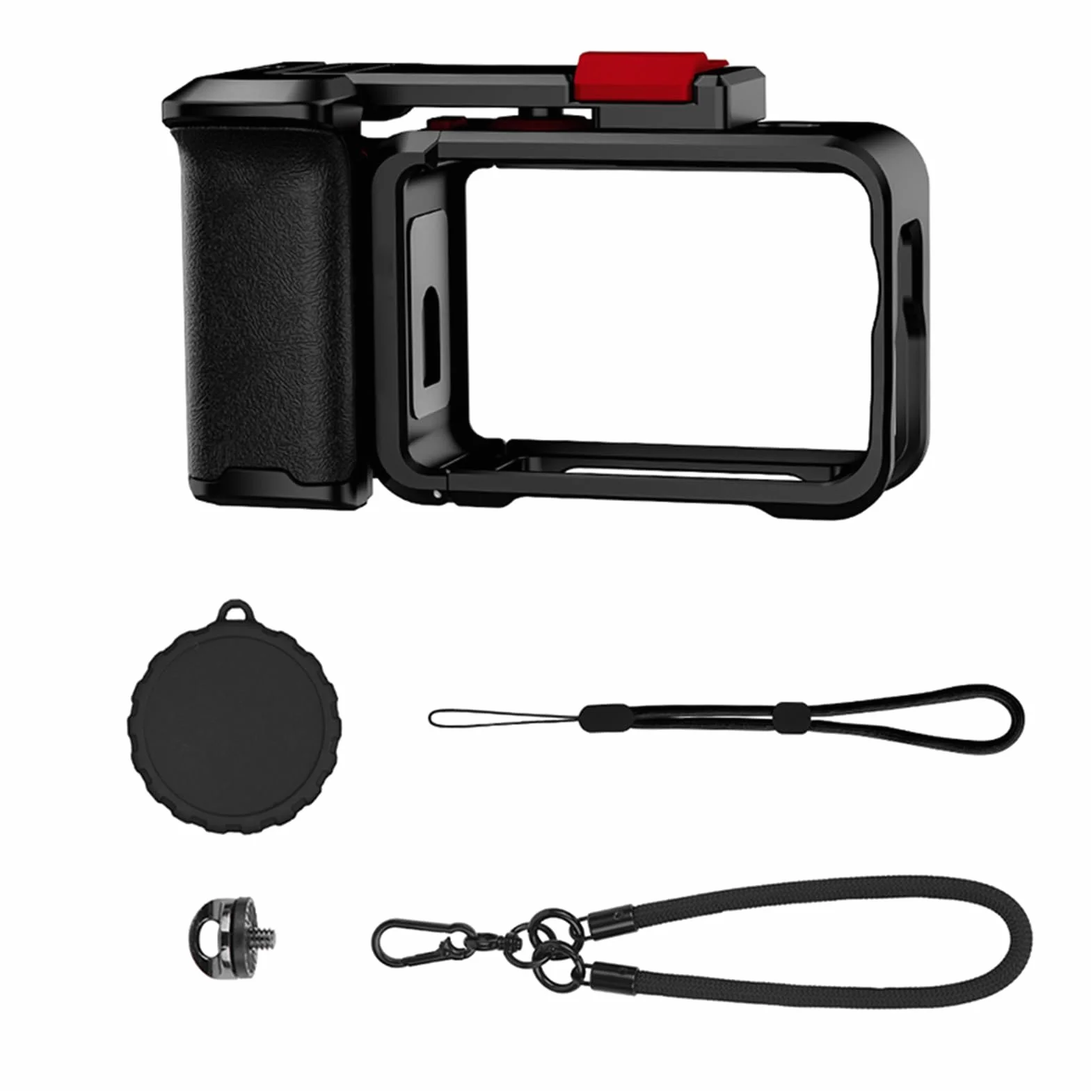 Zestaw uchwytów ulicznych do DJI Osmo Action 6, metalowy uchwyt do kamery z klatką dla królika, ergonomiczną konstrukcję, klatka ze stopu aluminium do DJI OSMO ACTION 6, akcesoria do kamer