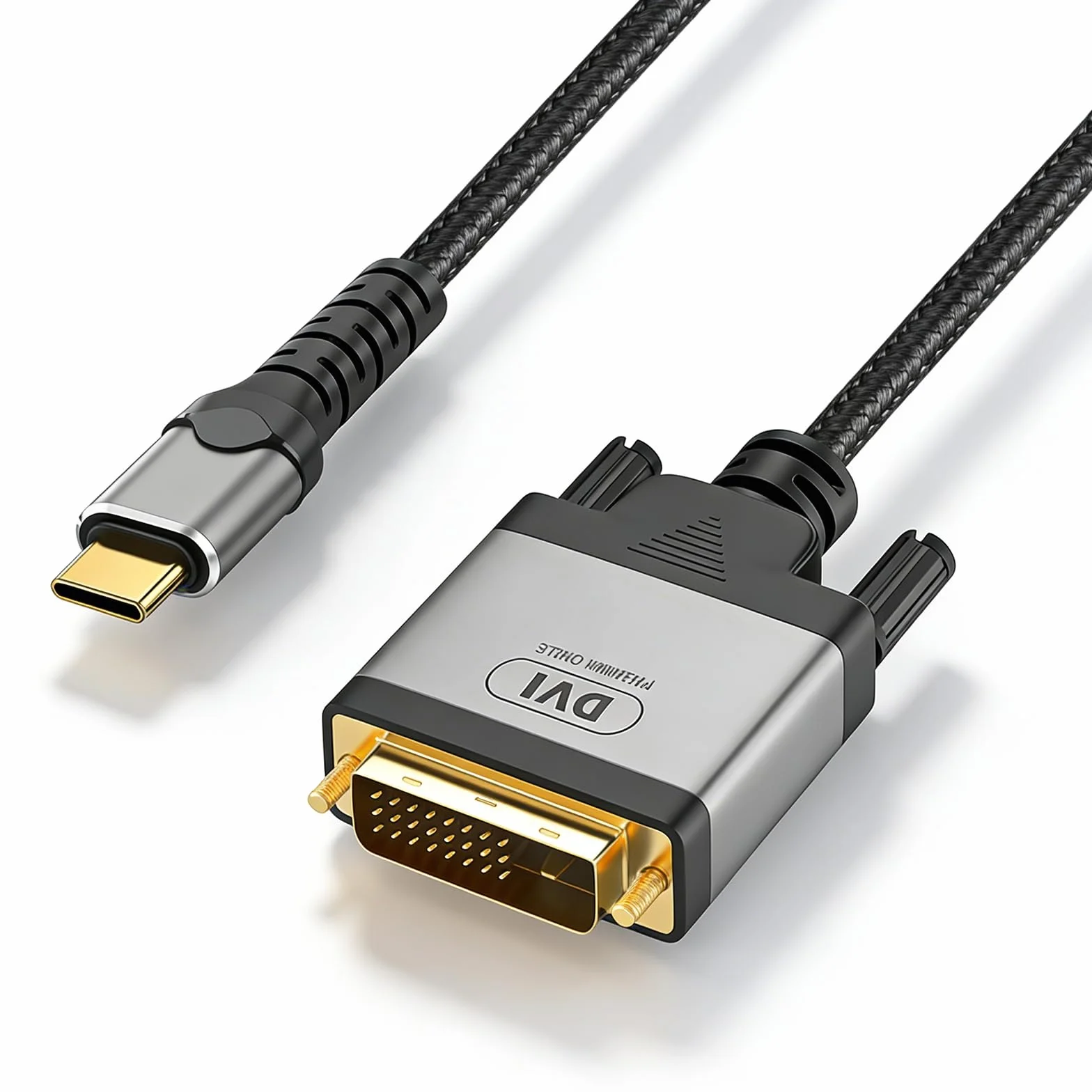 USB C na DVI 4K 30 Hz Thunderbolt na DVI, kabel USB-C do DVI-D, kompatybilny z MacBook Pro, Samsung Galaxy, Surface Book, Dell, Pixelbook i innymi, 2 m