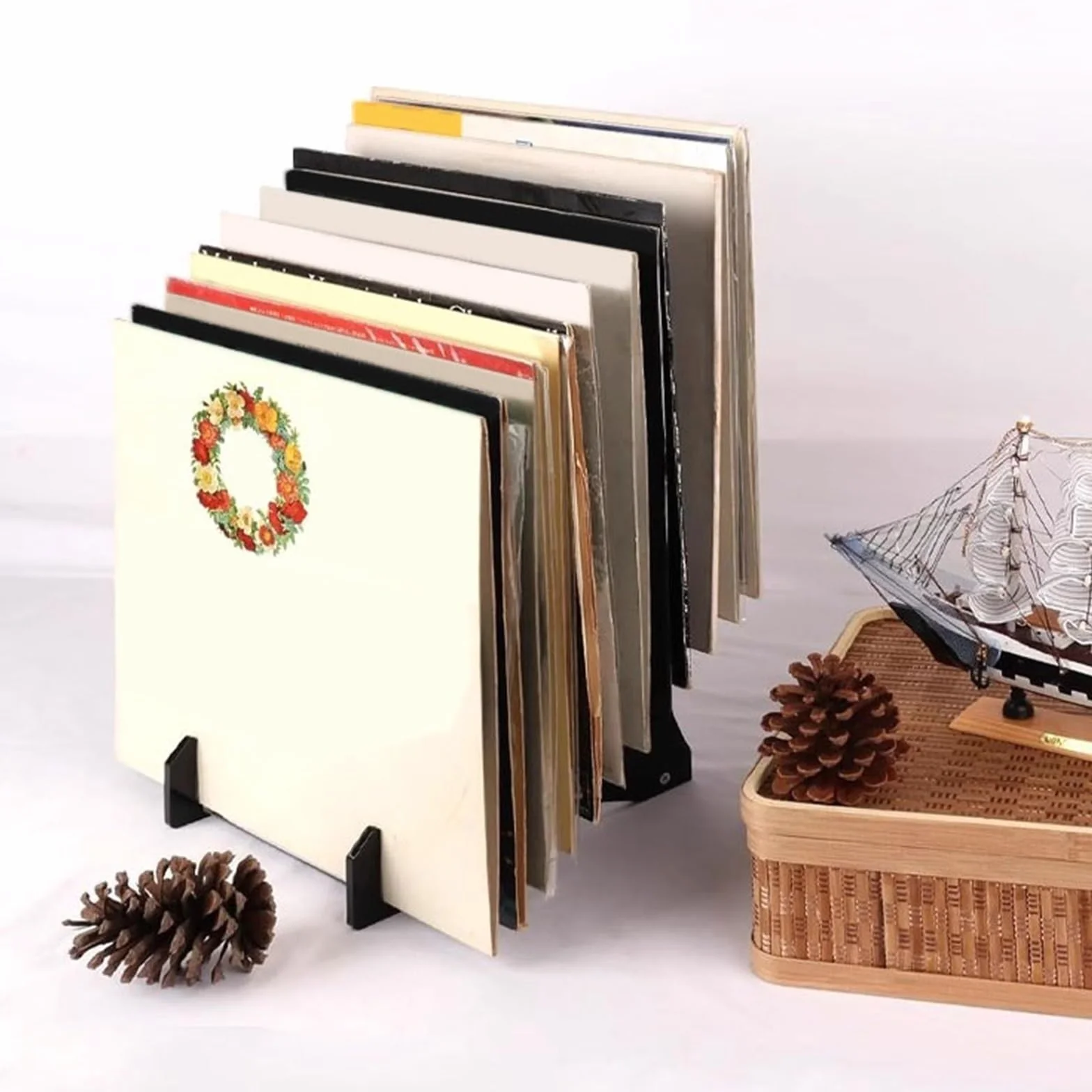 Stojak na płyty Albumy CD stojak na stojaki akrylowy płyty winylowe 12 organizer do przechowywania płyt LP