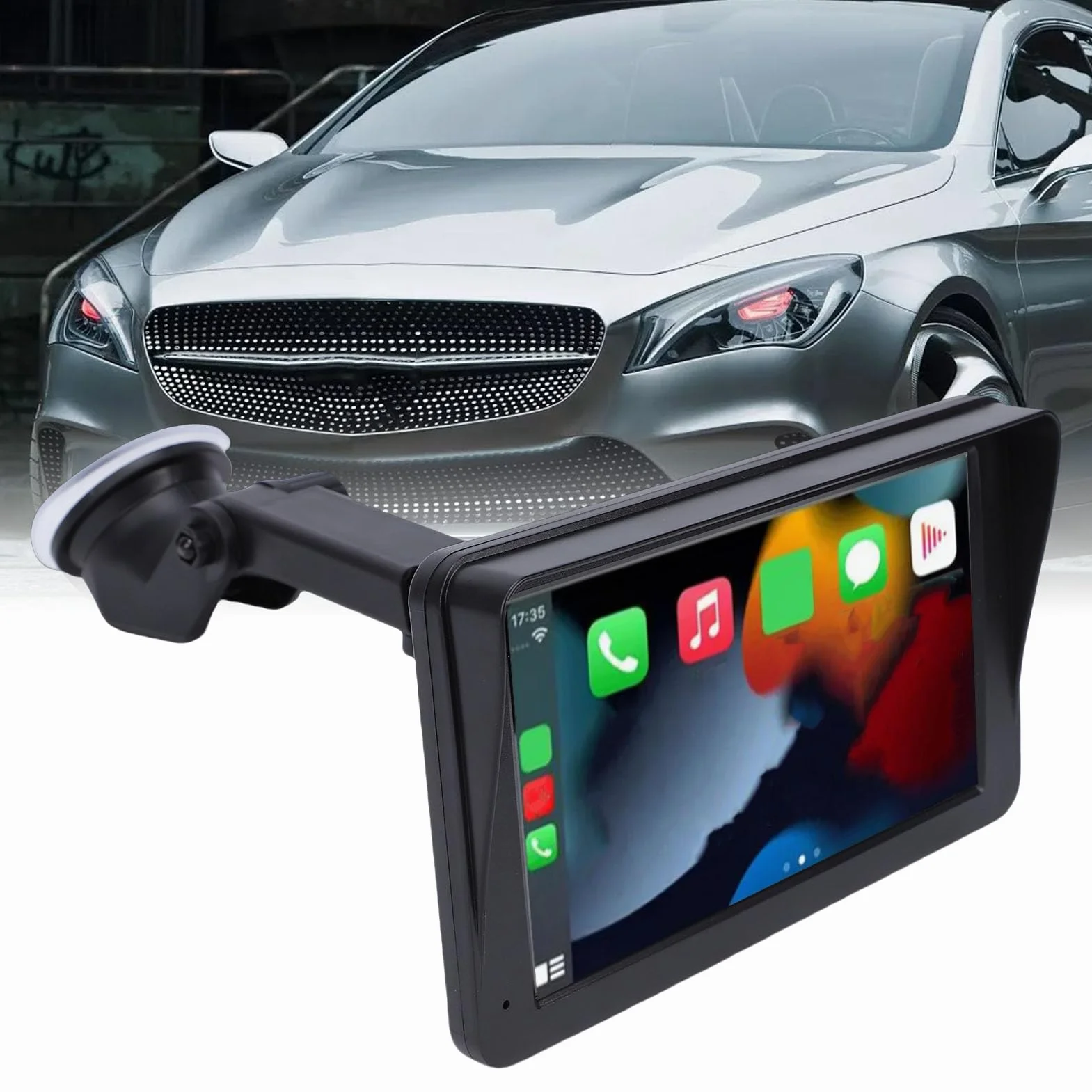7-calowy Samochodowy Zestaw Stereo, Ekran Dotykowy HD z bezprzewodową funkcją CarPlay Auto Mirroring, 5.4, Radio FM, Wyświetlacz IPS, do Smartfonów i Rozrywki Samochodowej