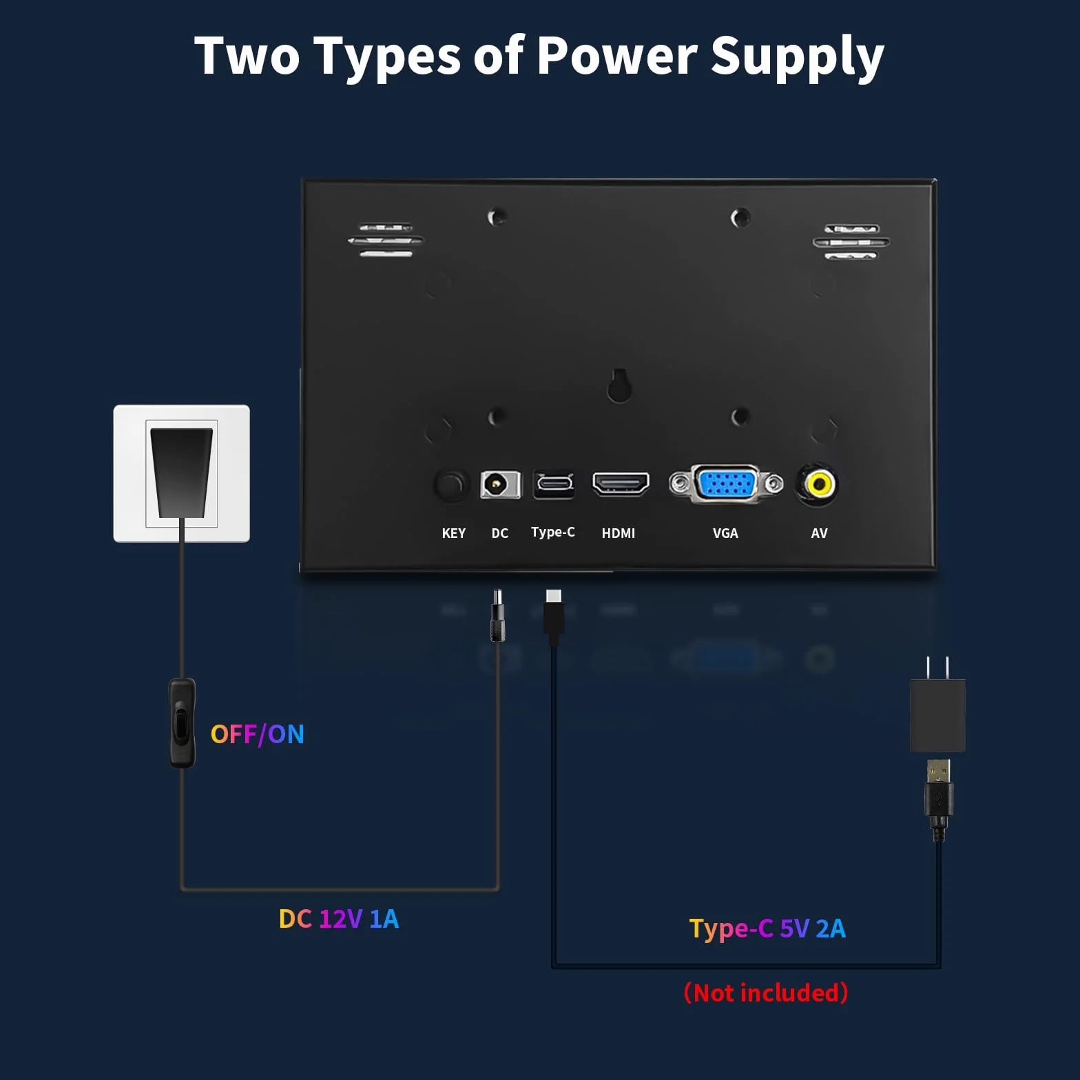 CUQI 7-calowy mini monitor, 1024×600 HD IPS mini ekran z wbudowanymi głośnikami/HDMI/VGA/AV wejście do Raspberry Pi, PC, TV, DVD, CCTV