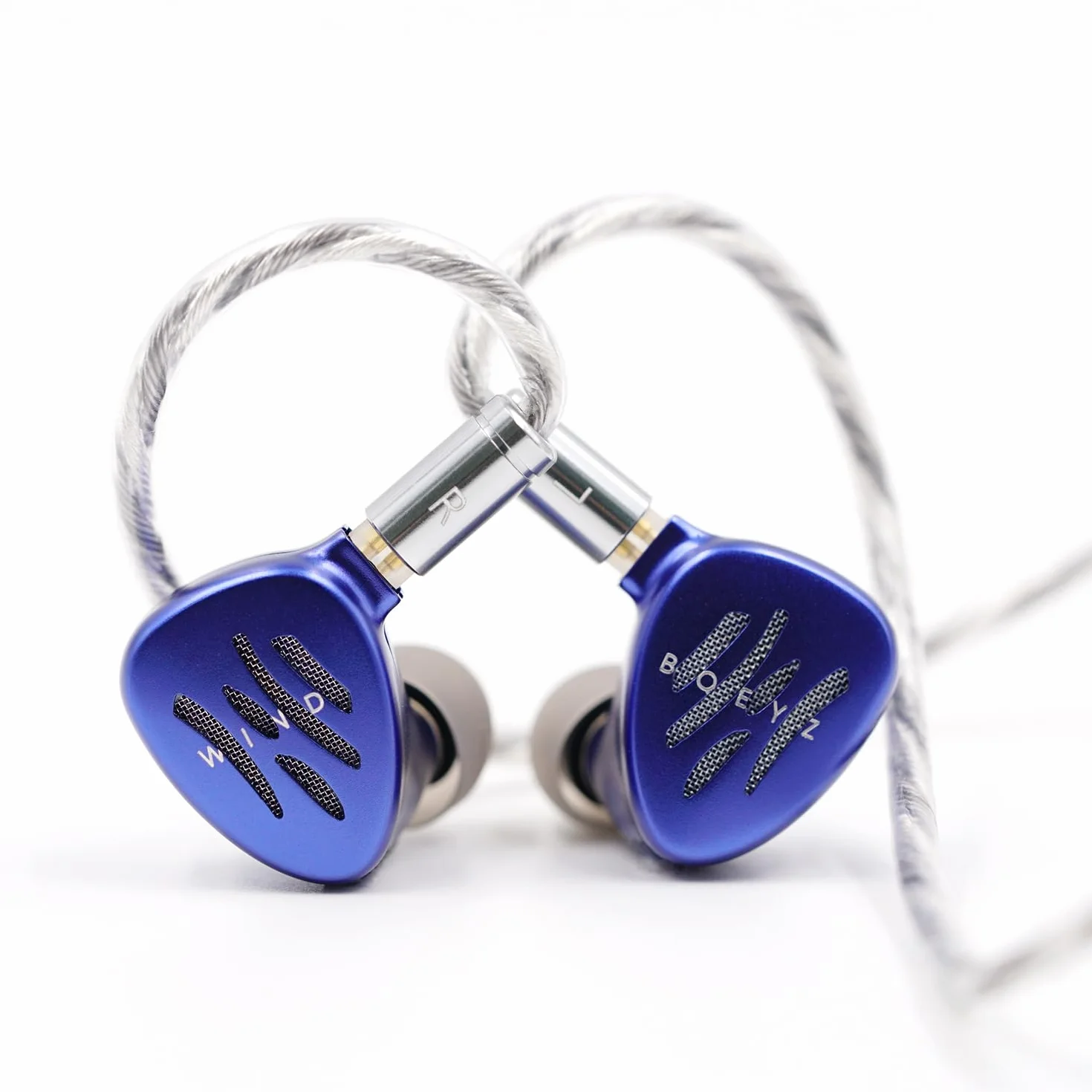 KyaMuc BQEYZ seria pogodowa, przewodnictwo kostne, 10 mm, dynamiczny przetwornik, hybrydowy monitor douszny, przewodowe słuchawki dla audiofilów i muzyków (niebieski, 3,5 mm)