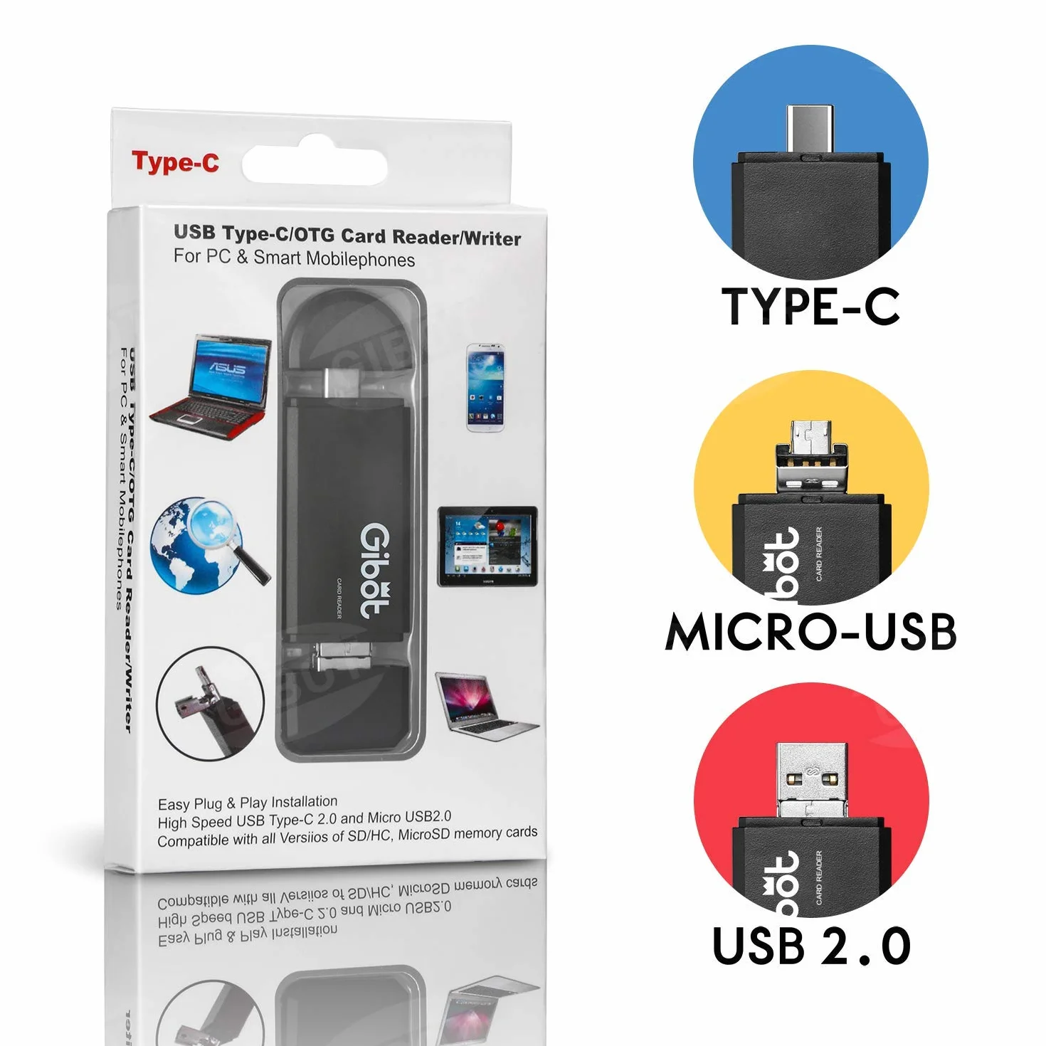 Czytnik kart USB typu C SD Micro SD z Micro USB OTG adapter USB 2.0 do Samsung Huawei Android MacBook laptopów