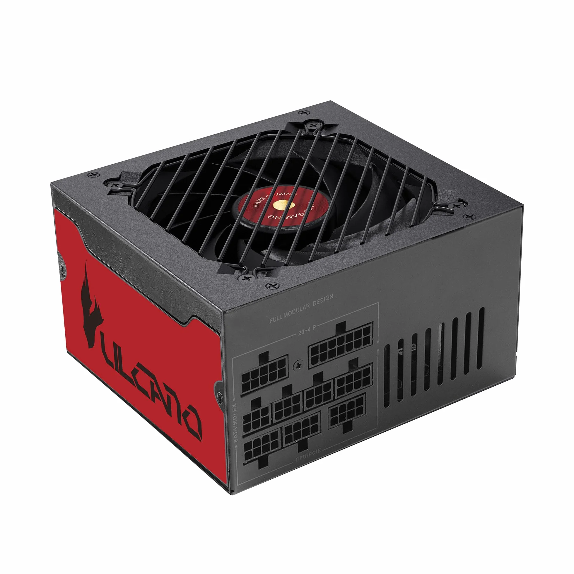 Mars Gaming MPVU750SIM, Modułowy Zasilacz ATX 750W, 10 Lat Gwarancji, 80 Plus Silver +87%, Wentylator FDB 14cm, Technologie AI2-RPM i DC-DC, Japońskie Kondensatory Toshin Kyogo 105°, Czerwony