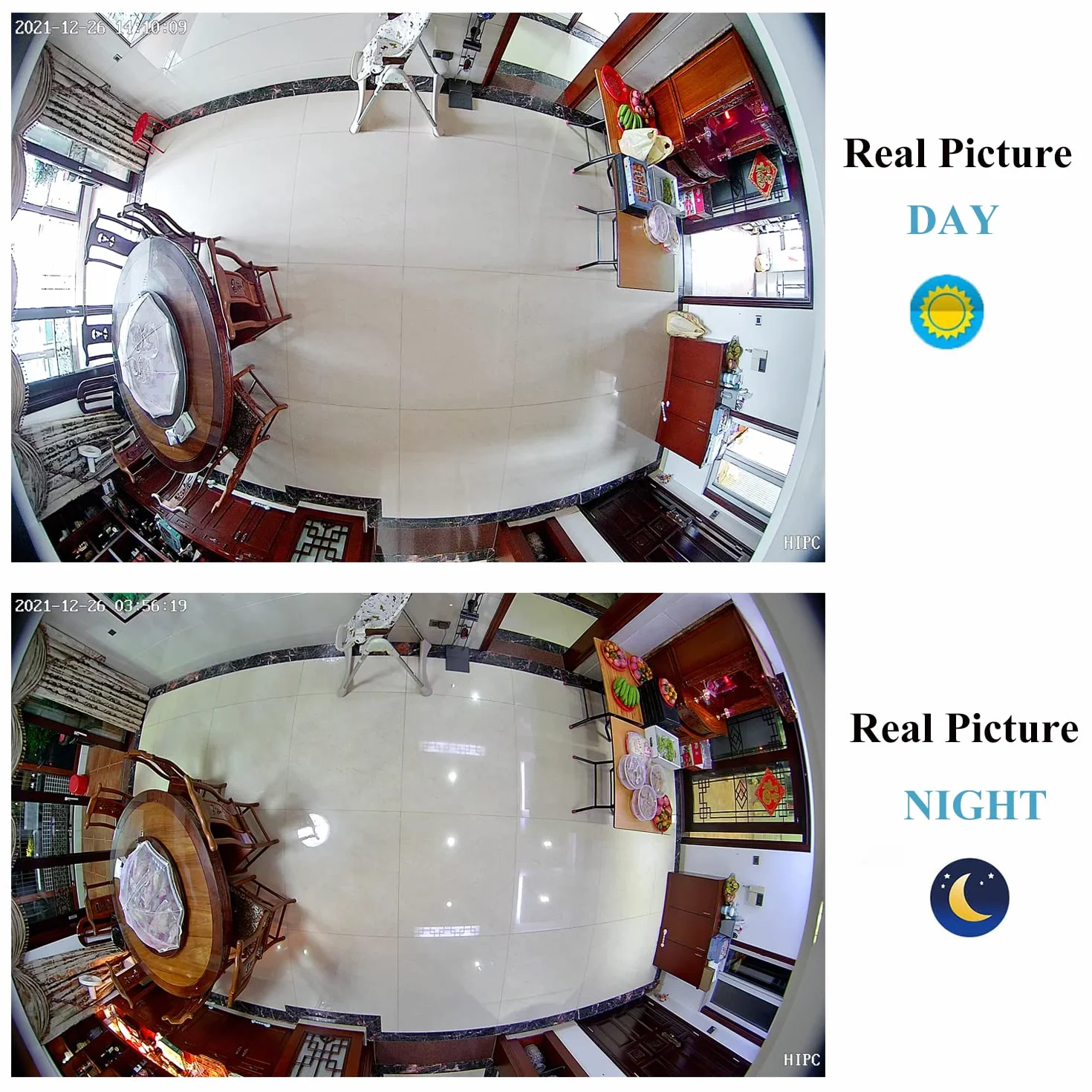 5 MP Fisheye POE kamera IP, HD Indoor CCTV kamera monitorująca 1,7 mm obiektyw 170 stopni kąt widzenia 6 Array LED IR widoczność w nocy P2P H.265 wykrywanie ruchu kamera POE IP (IF02-P-HS biała)