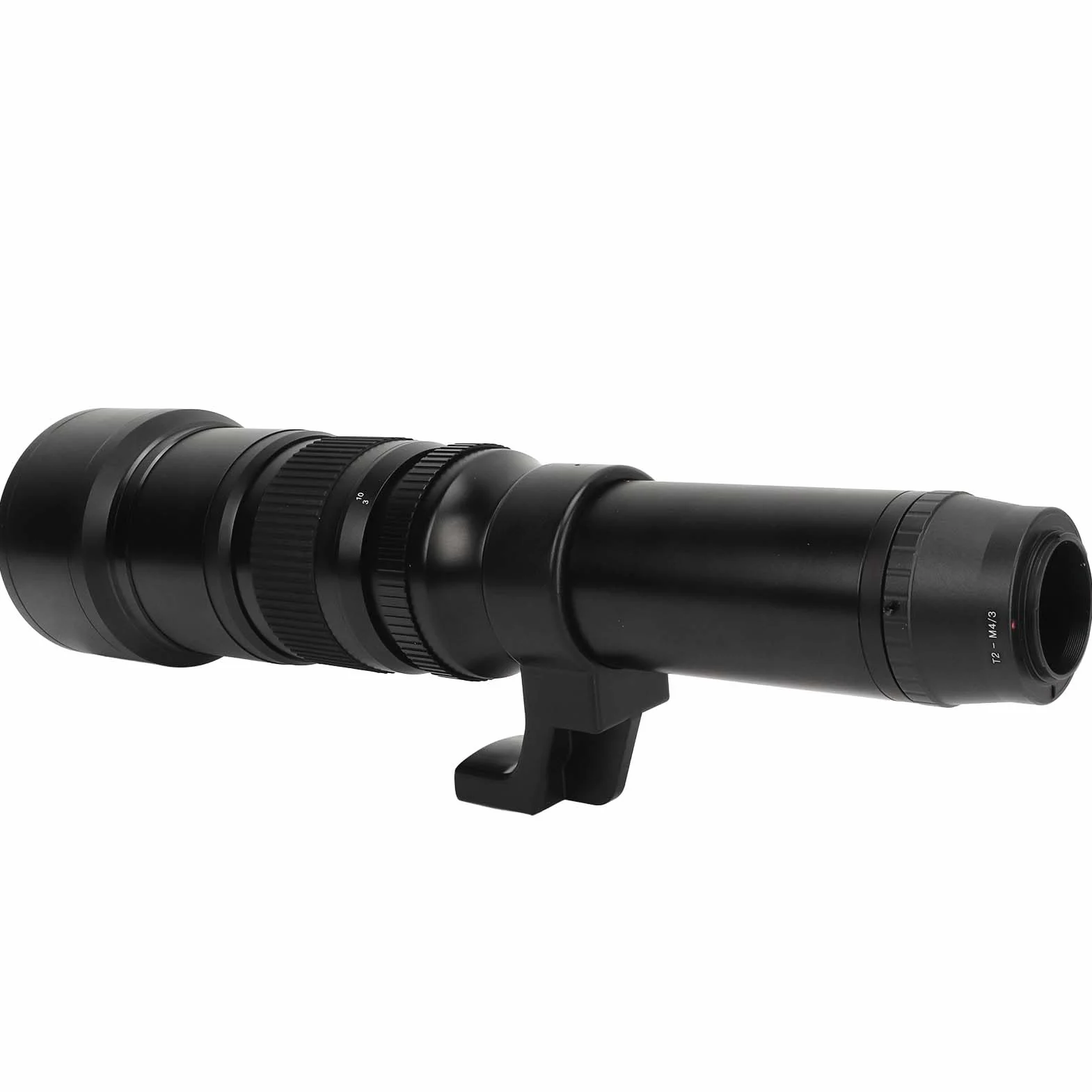 Teleobiektyw, Ręczne Ustawianie Ostrości Obiektyw o Stałej Ogniskowej 500 Mm F6,3 do Fotografowania Dzikiej Przyrody, Adapter T2-M4/3 w Zestawie (BLACK)