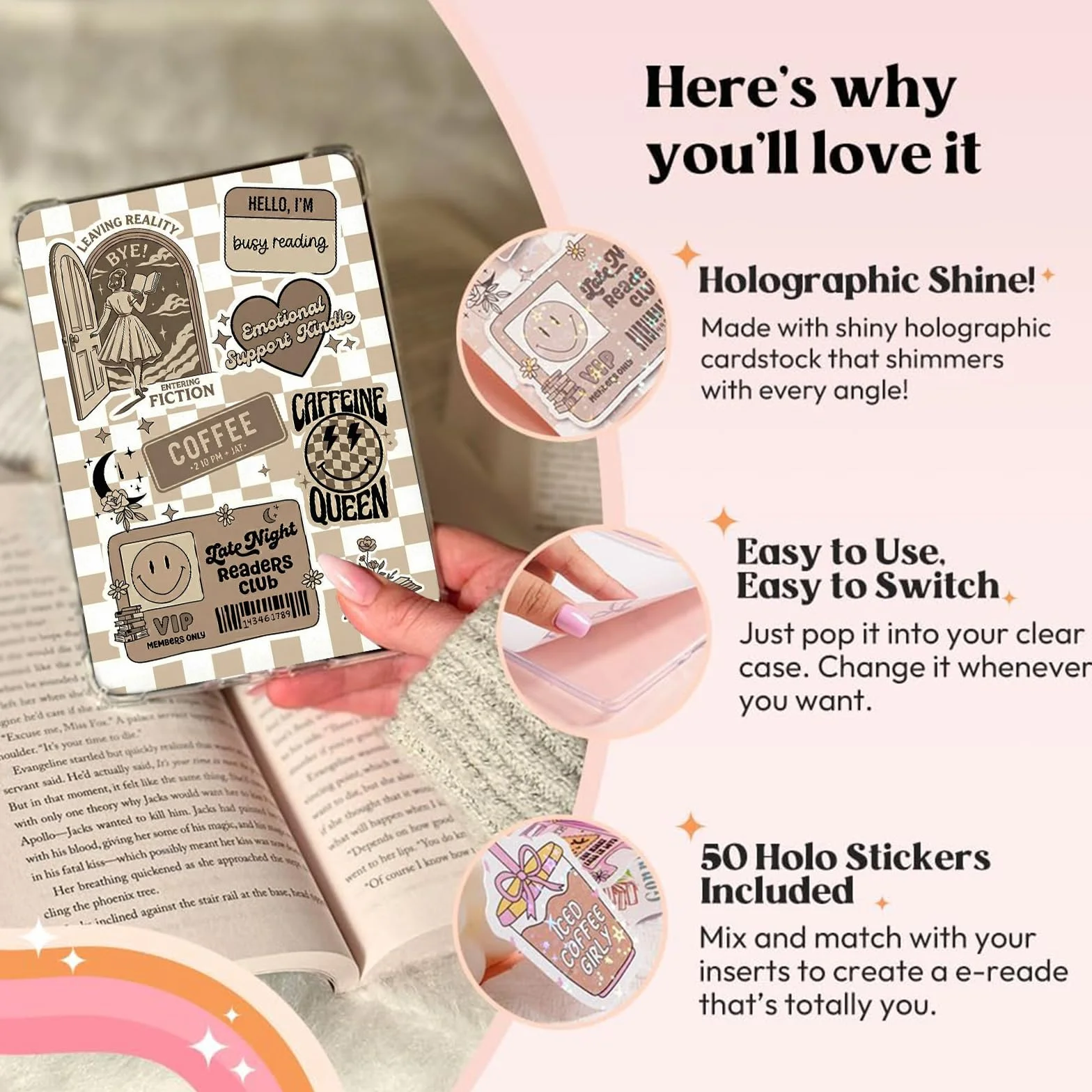E-Reader papier kartonowy Einleger 12 sztuk naklejki do scrapbookingu przezroczyste etui 6,9" x 4,8" wkładka biały