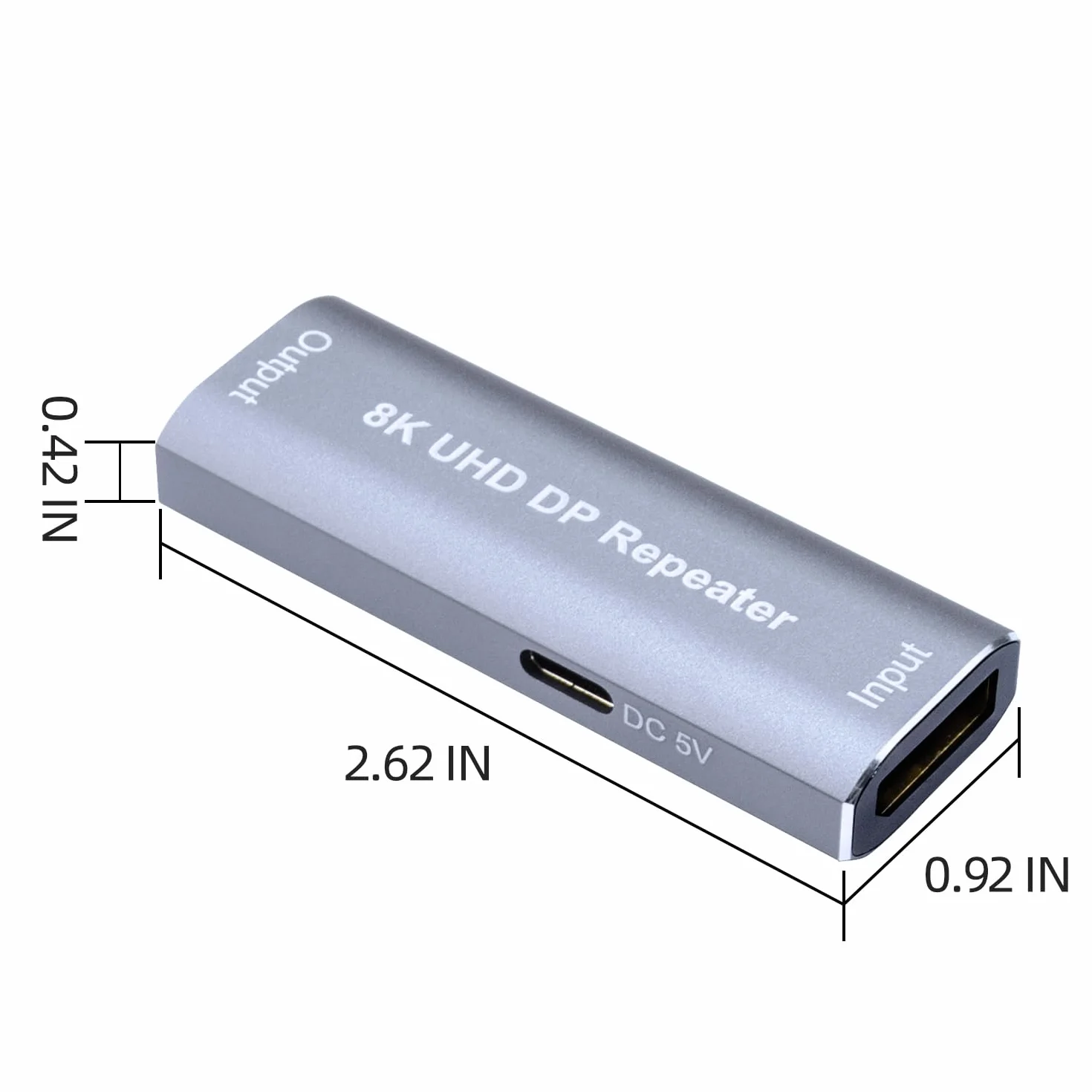 Wzmacniacz DisplayPort 8K, wzmacniacz sygnału DP, obsługa formatów audio DTS-HD/Dolby truehd/DTS/Dolby-ac3 / DSD (szary DP 1.4)