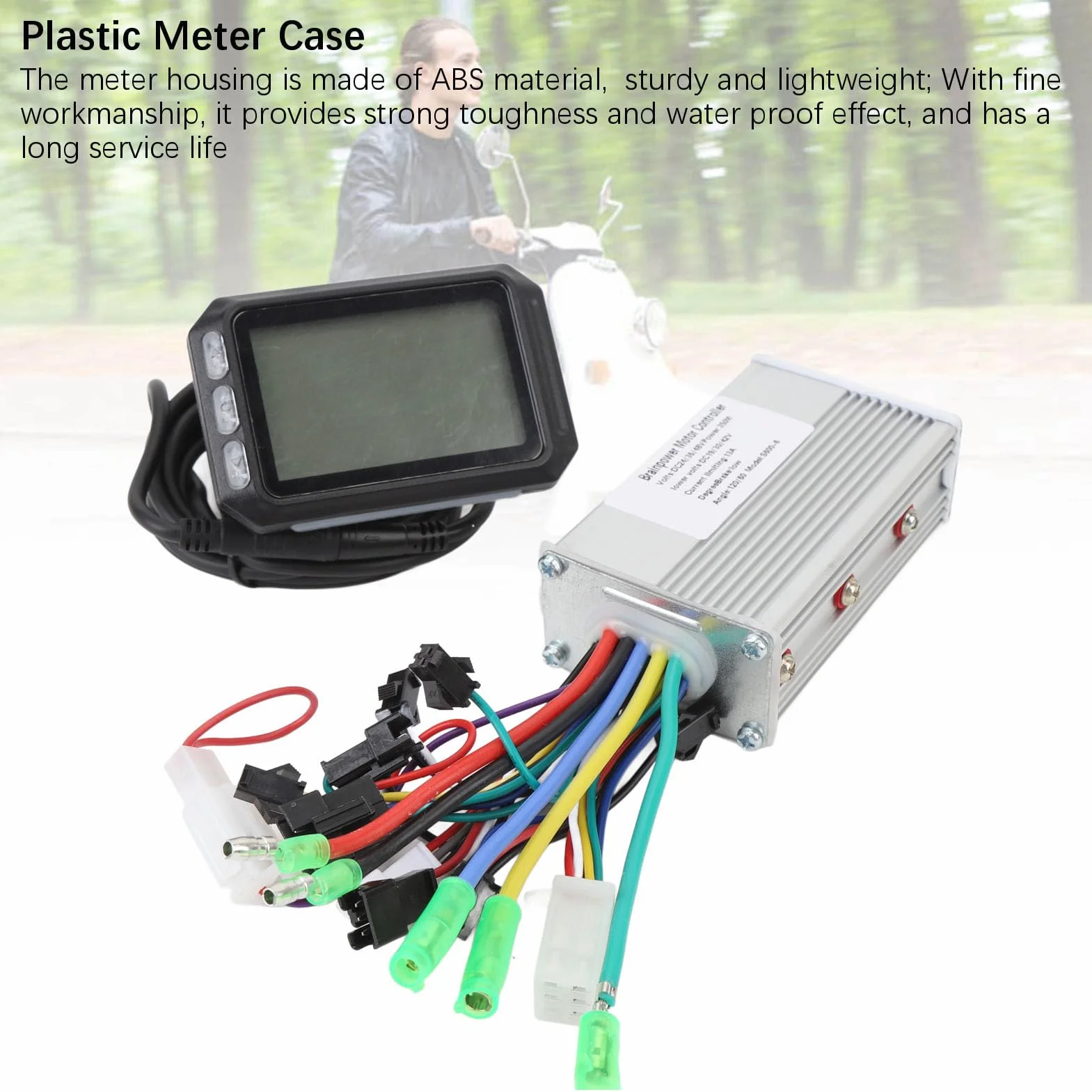 Bezszczotkowy kontroler i wyświetlacz UMDHAIYI do roweru elektrycznego, moc 350 W, obudowa ze stopu aluminium, ekran LCD, do UMDHAIYI