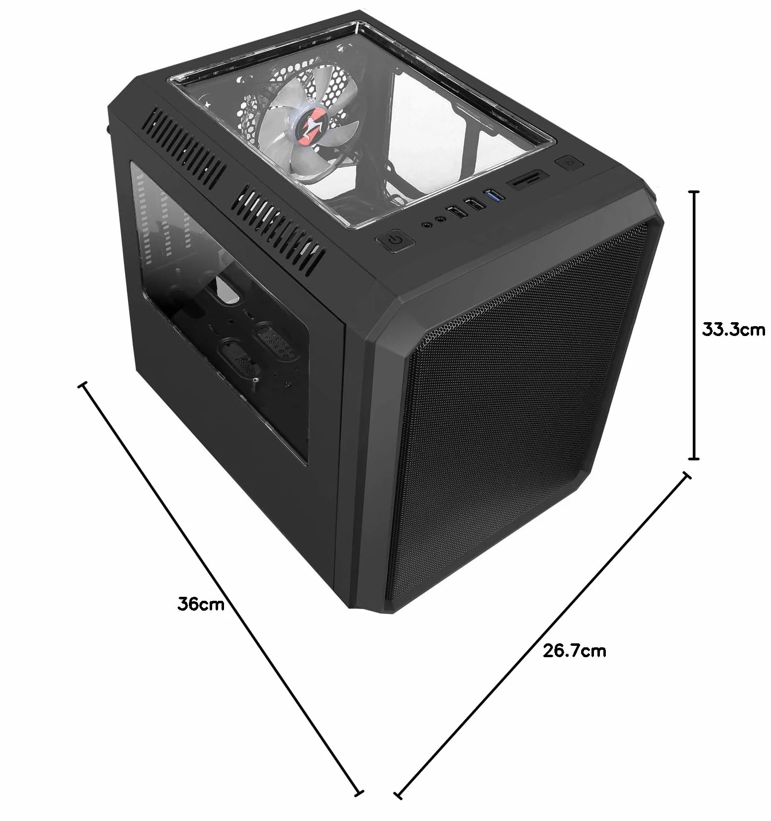 Case QBO 8 EVO Micro ATX, USB3, 200+120mm ARGB Fan, czytnik kart, 3x Trasp Window