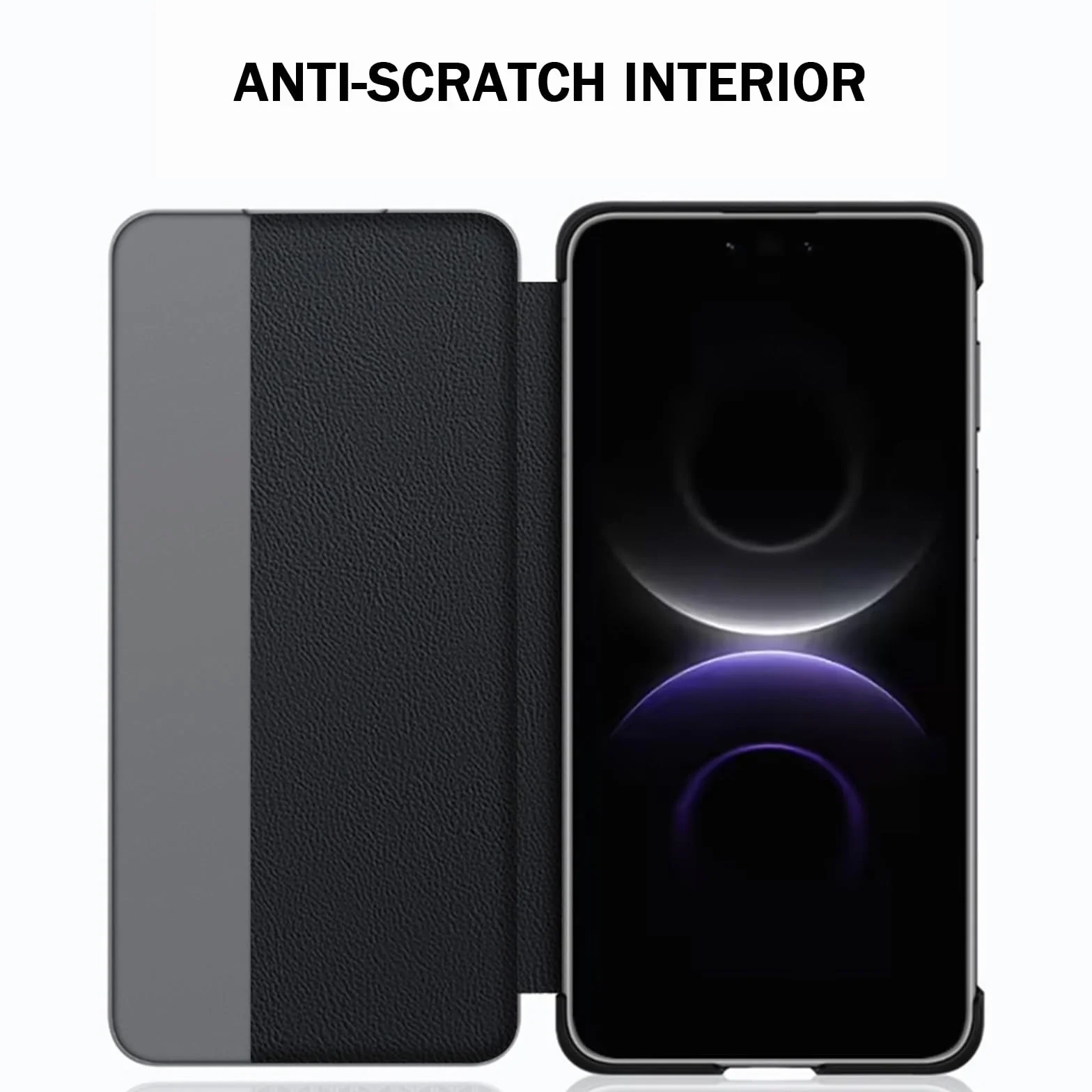 Etui do Huawei Mate 80 Pro Max/80 Pro/80, przezroczyste okno z klapką skórzane etui na całe ciało ochrona przed wstrząsami, czerwony, 80 Pro