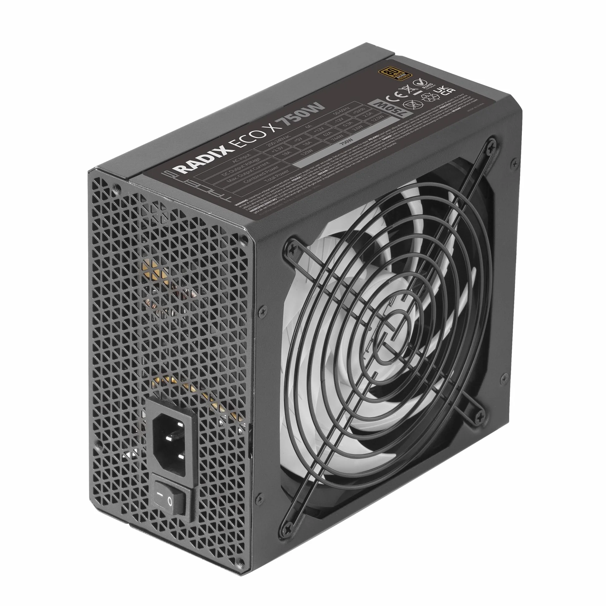 Tacens RADIX ECO X 750 ATX 750W Zasilacz, 80 Plus Bronze, Czarny
