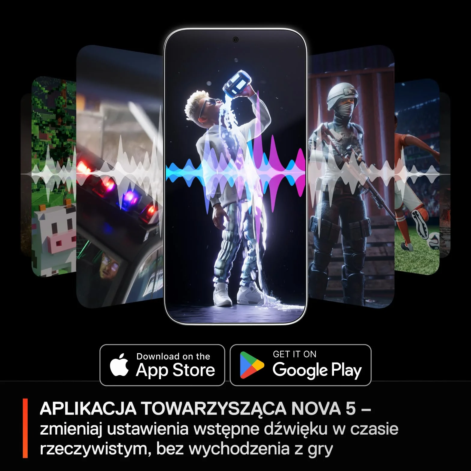 SteelSeries Arctis Nova 5P - Słuchawki wi-fi do gier - Neodymowe przetworniki magnetyczne - Ponad 100 ustawień wstępnych dźwięku - 60 godz baterii - 2,4 GHz lub BT - Mik. Gen2.X – PS5, PS4, PC,mobile