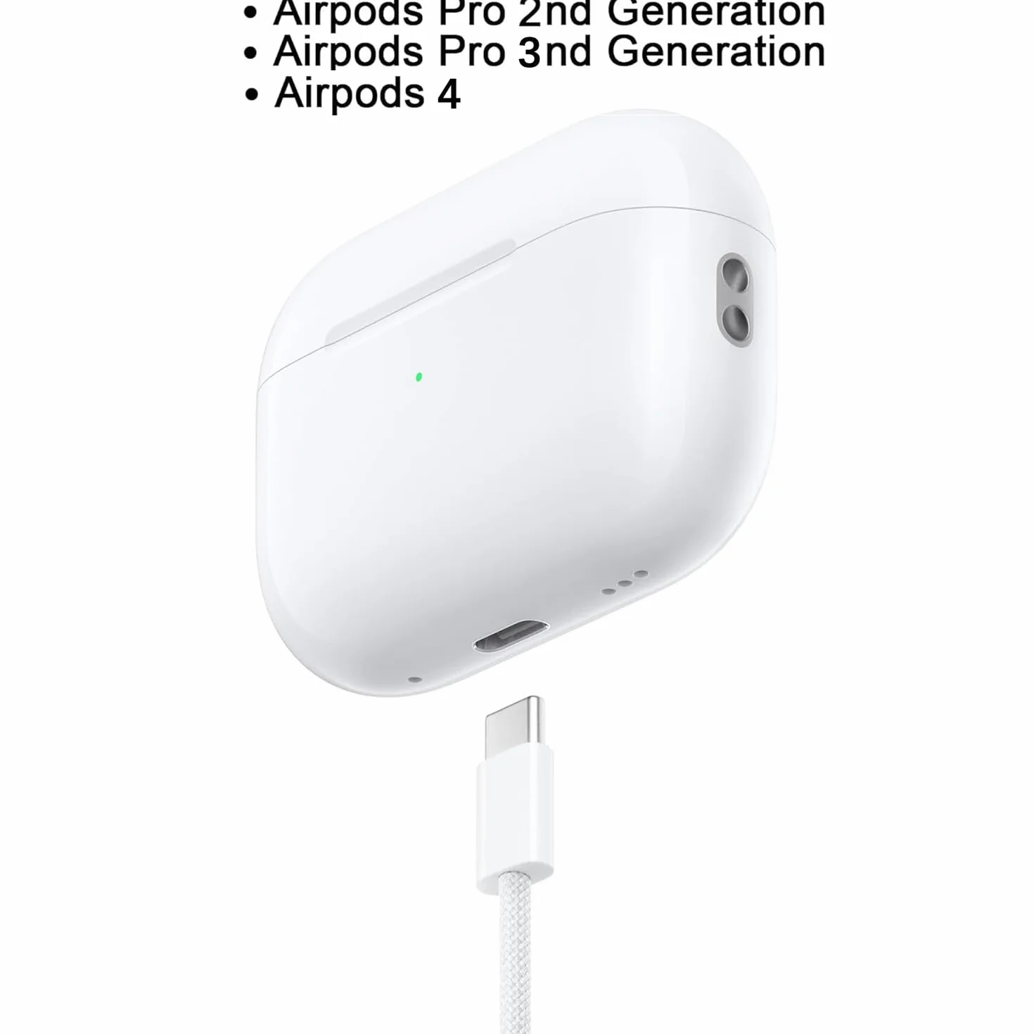 Kabel USB C na USB C 3 m do AirPods 4, AirPods Pro 2, AirPod Max 2, iPhone 16/15, iPad 10, iPad Pro, Air 5/4, Mini 6