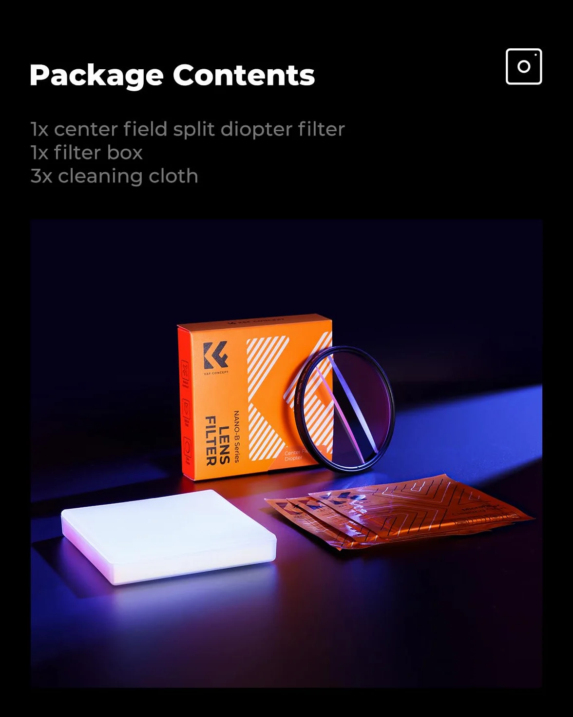 K&F CONCEPT 77 mm filtr dioptryczny miękki księżyc pryzmat specjalny efekt wodoodporny odporny na zarysowania lekki HD do obiektywu