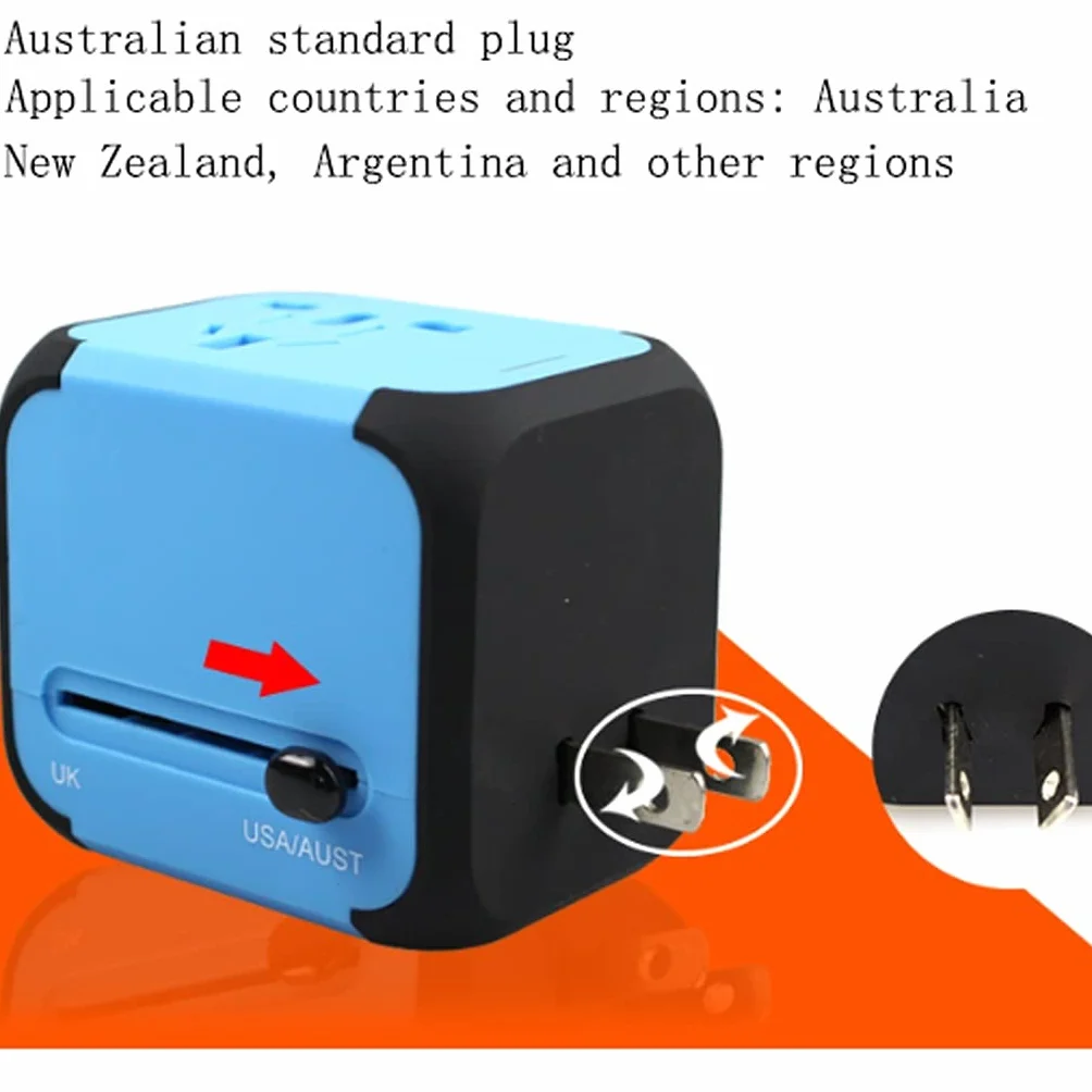 International Plug Converter, Gniazdo Travel Travel Carger, Międzynarodowa ładowarka AC. Adapter wtyczki z 2 Usb.