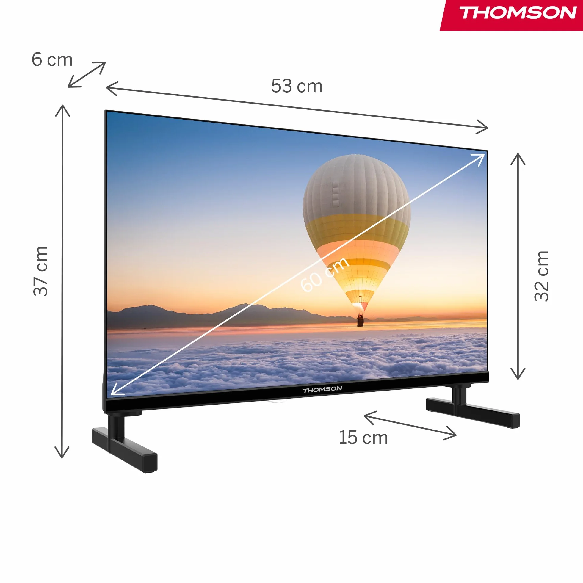 Thomson 24 Cali (60cm) HD LED Smart TV, Wi-Fi, Sterowanie Głosowe, HDR10, Dolby Audio, Potrójny Tuner (Kabel/Satelita/Antena), HDMI, USB, 1.5GB RAM, 8GB Flash – 24HT2S15