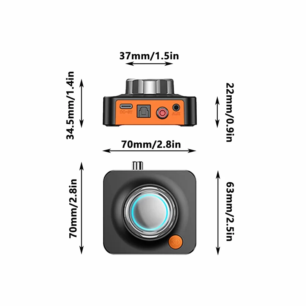 Baceyong Odbiornik Bluetooth 5.1, karta stereo 3D TF RCA 3,5 mm / 0,14 cala AUX Jack bezprzewodowy adapter, do wzmacniacza głośnika, cyfrowego zestawu audio samochodowego